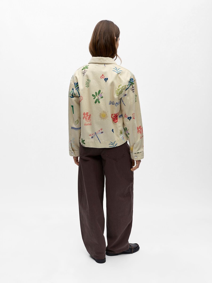 Sally Printed Denim Jacket (Humus)