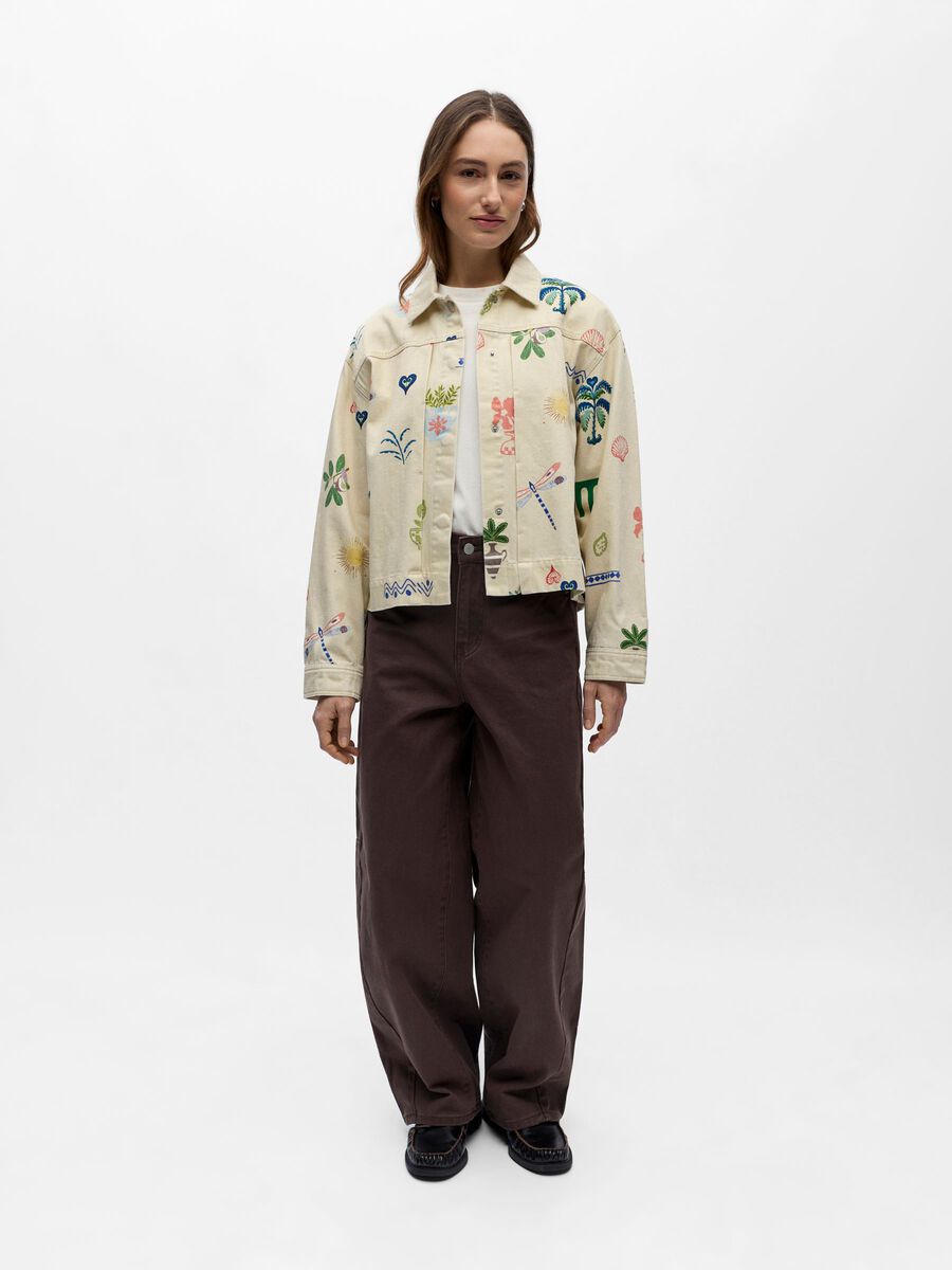 Sally Printed Denim Jacket (Humus)