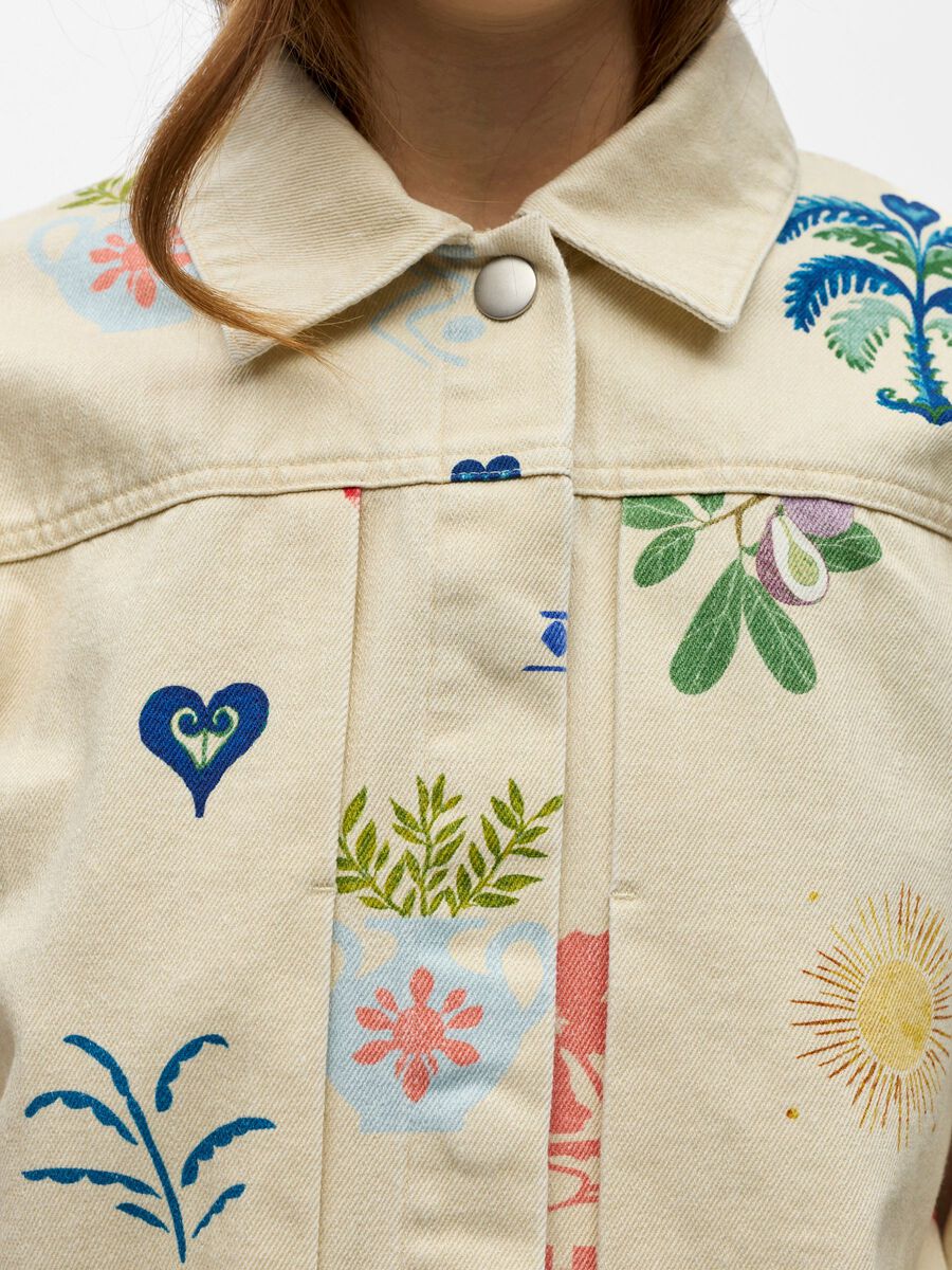 Sally Printed Denim Jacket (Humus)