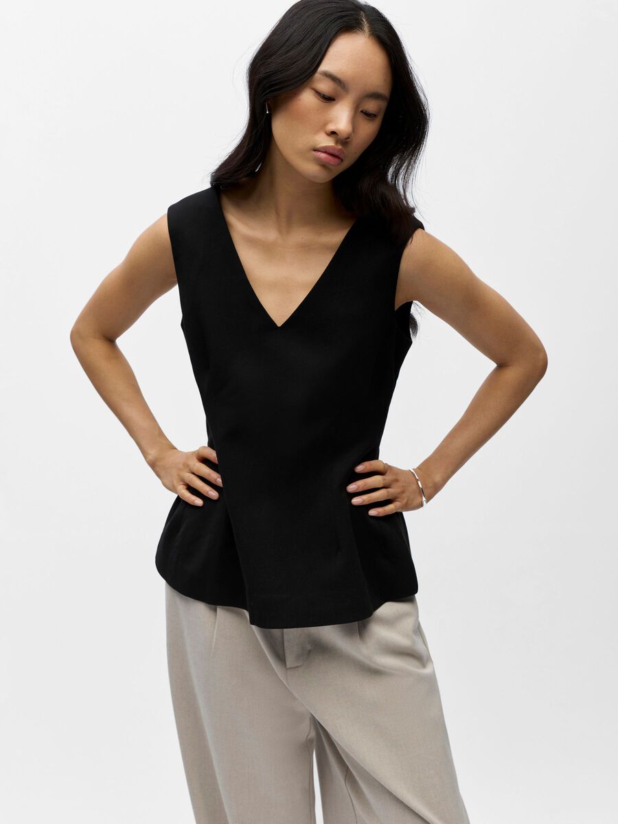 Layla Peplum Top (Black)