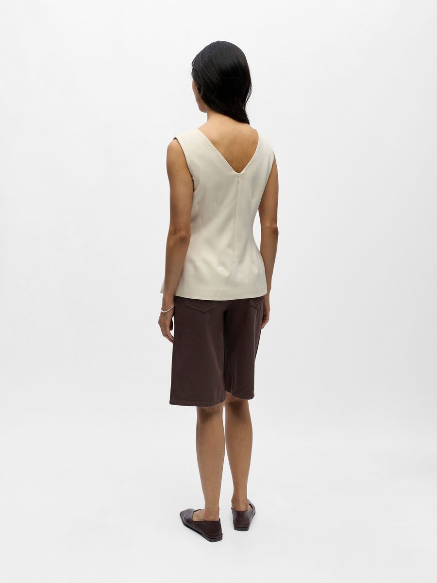 Layla Peplum Top (Sandshell)