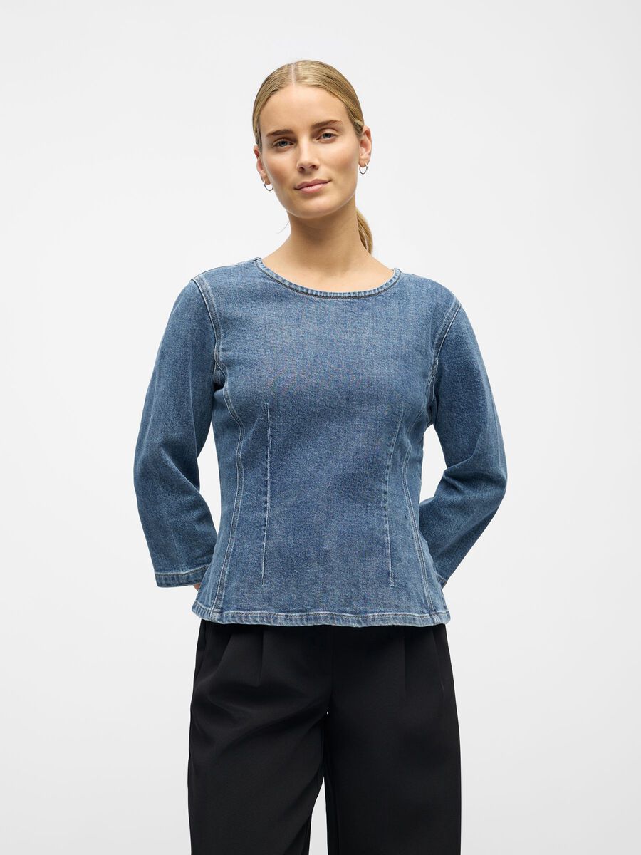 Sara Denim Top (Medium Blue)