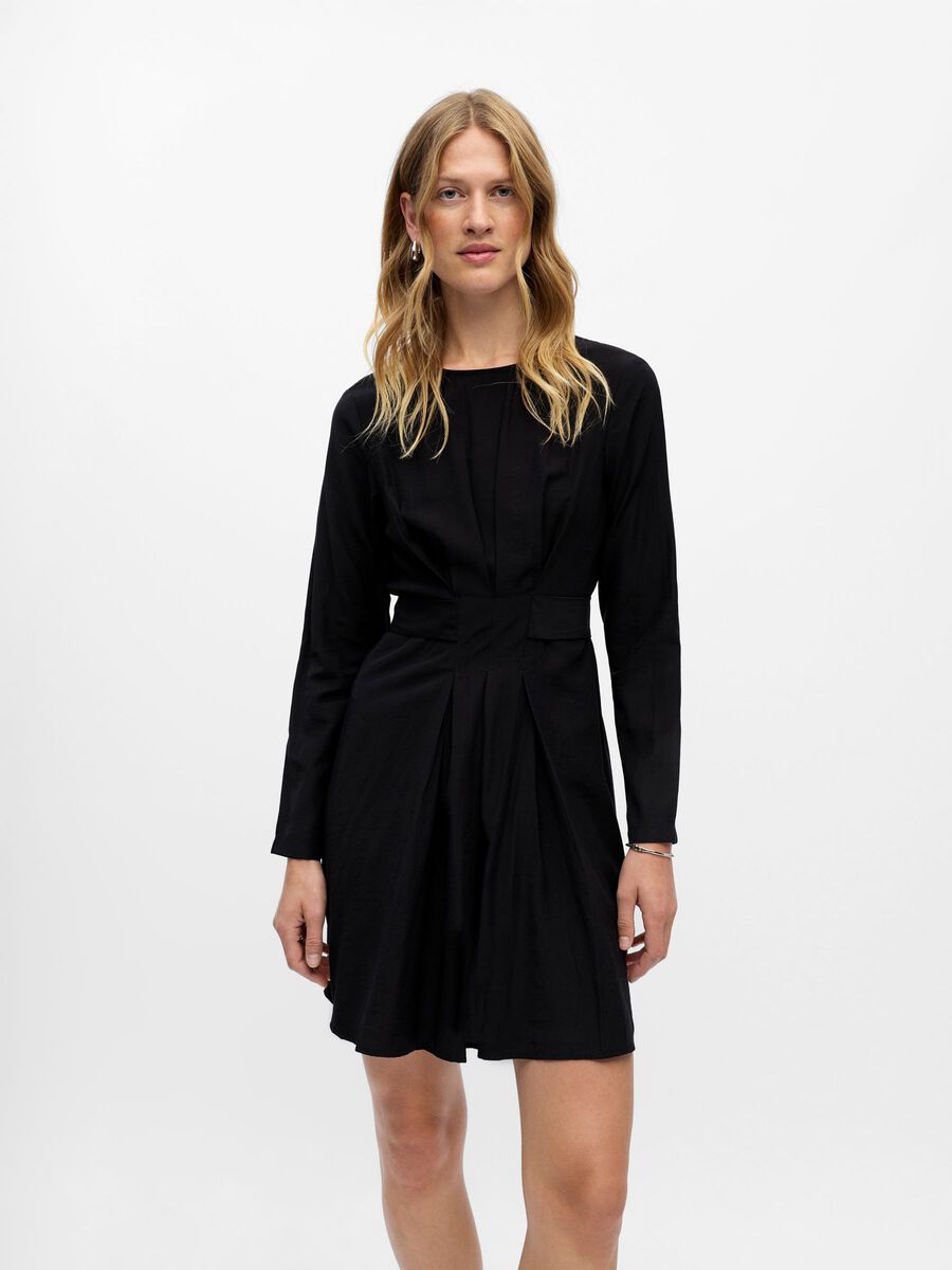 Paula Long Sleeve Mini Dress (Black)