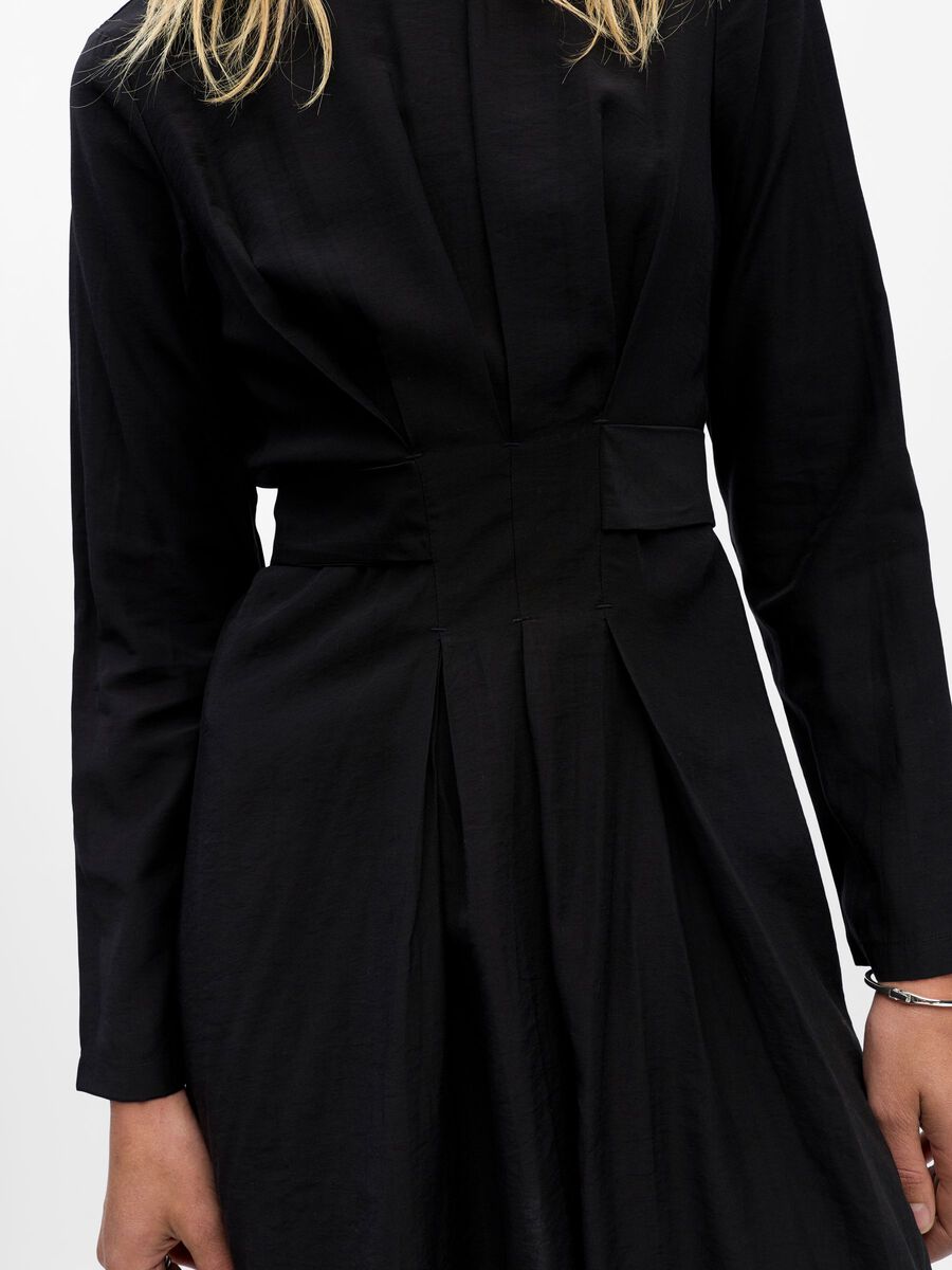 Paula Long Sleeve Mini Dress (Black)
