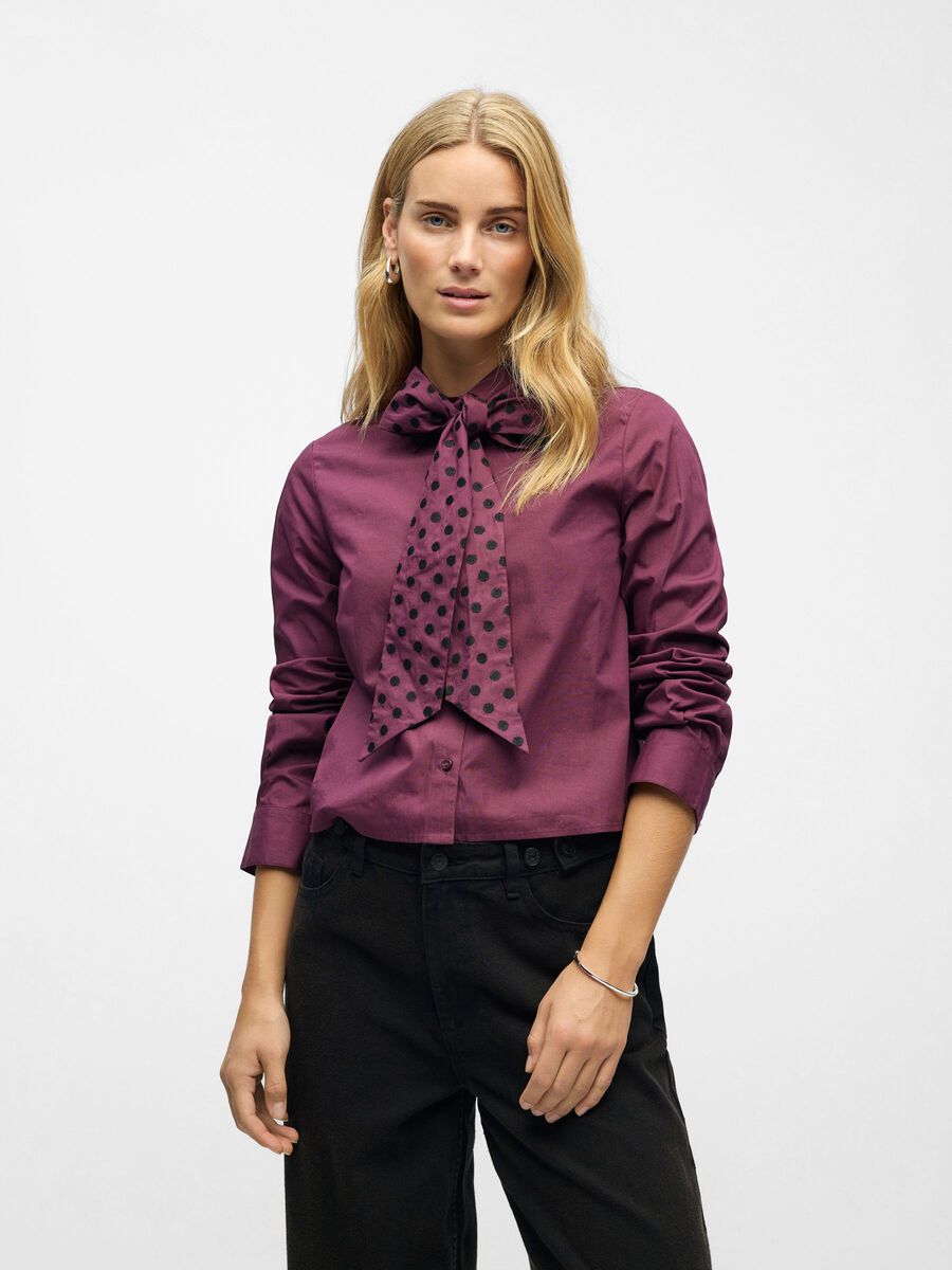 Zane Bow Shirt (Mauve Wine/Black)