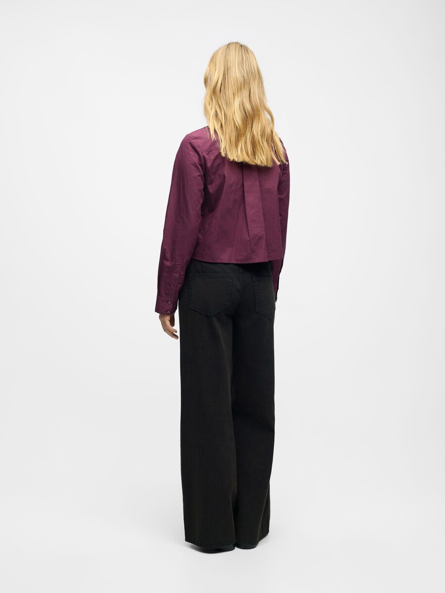 Zane Bow Shirt (Mauve Wine/Black)