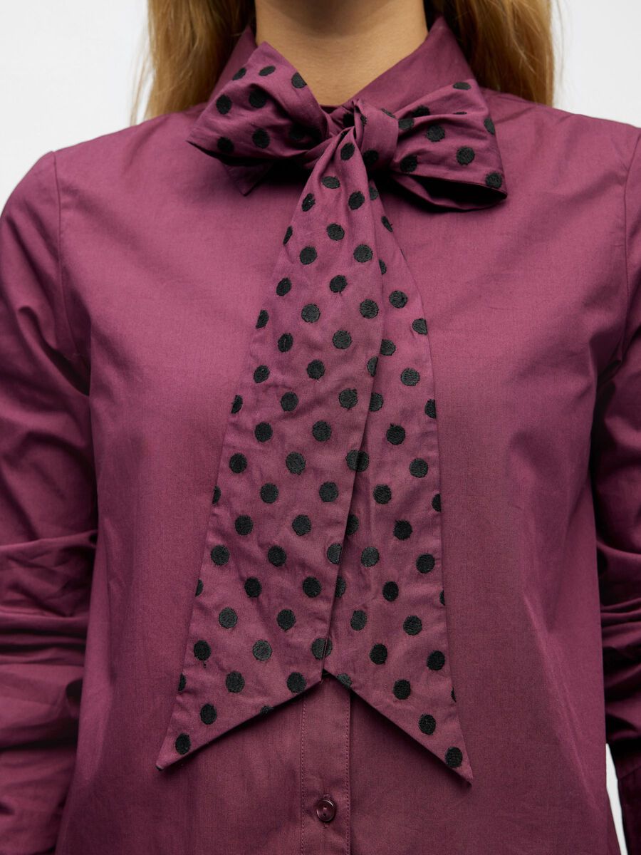 Zane Bow Shirt (Mauve Wine/Black)