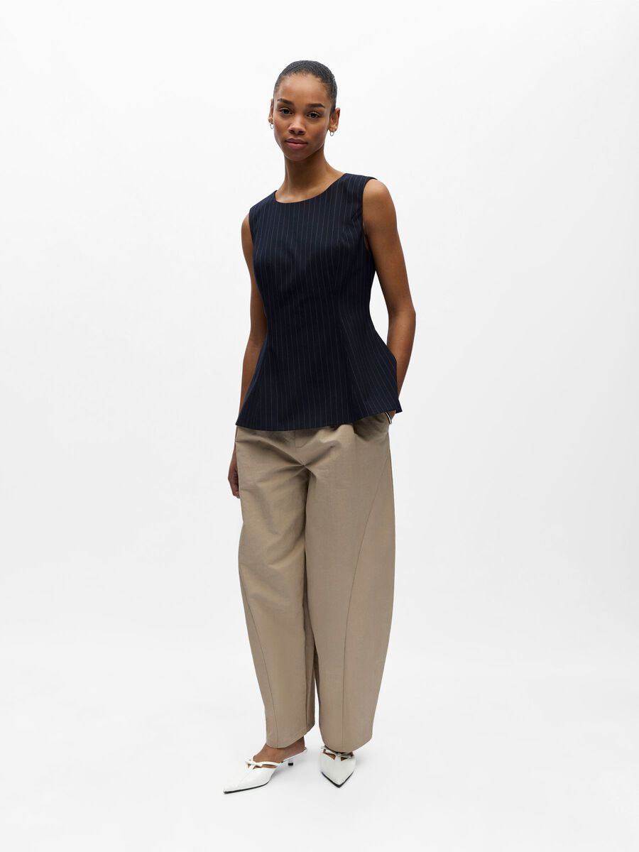 Kasia Peplum Top (Sky Captain/Birch)