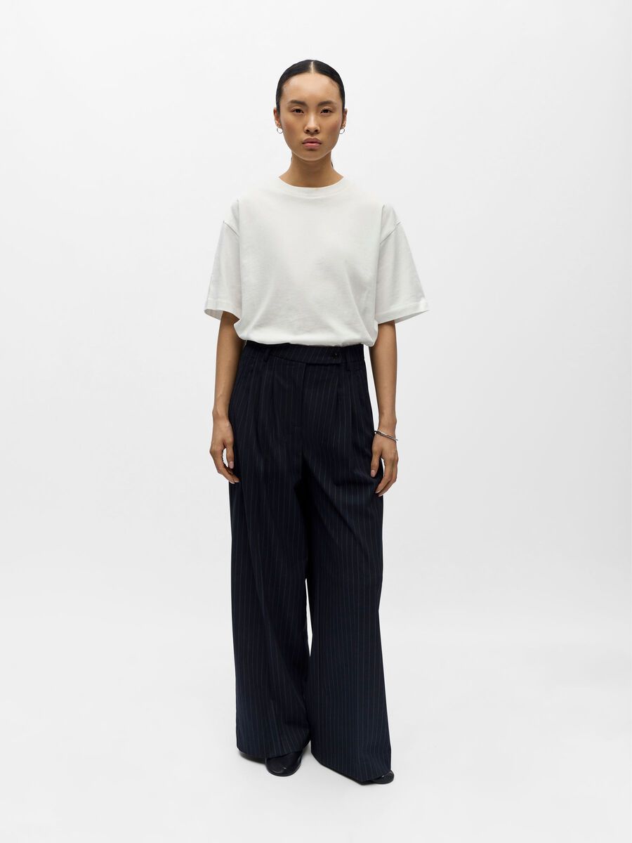 Casey Wide Leg Trousers (Sky Captain/Birch)