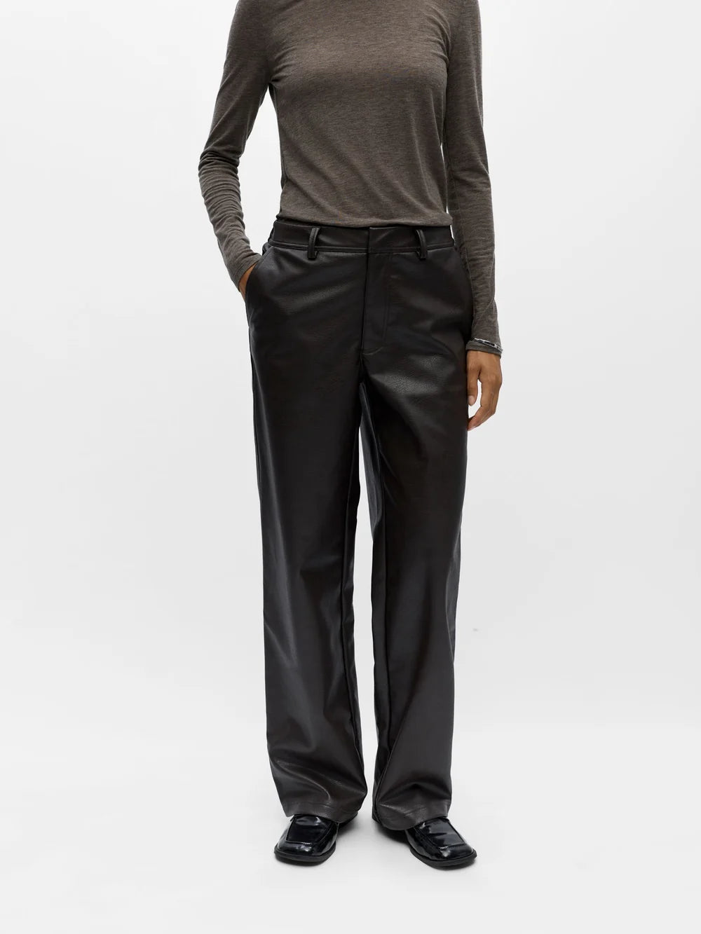 Olivia Wide Leg Pants (Seal Brown)