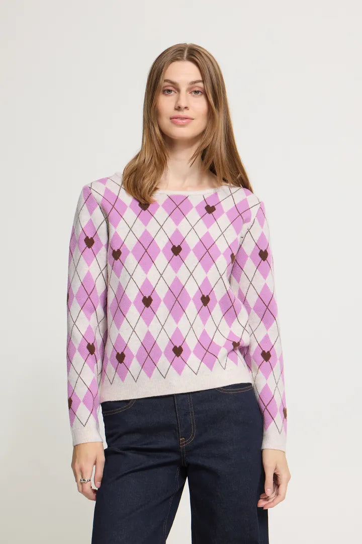 Brielle Jumper (Oatmeal/Purple)