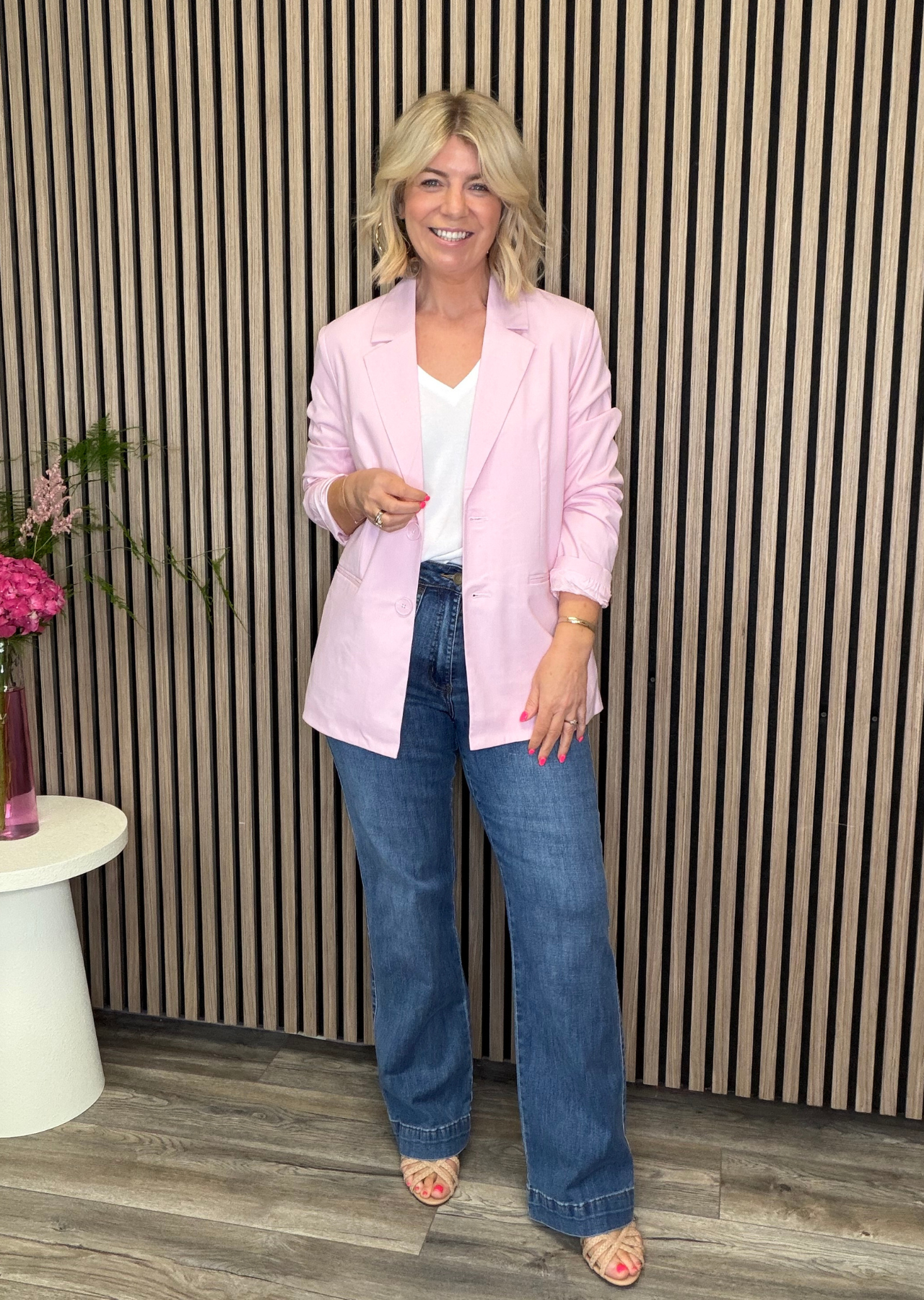 Roz Loose Blazer (Roseate Spoonbill)