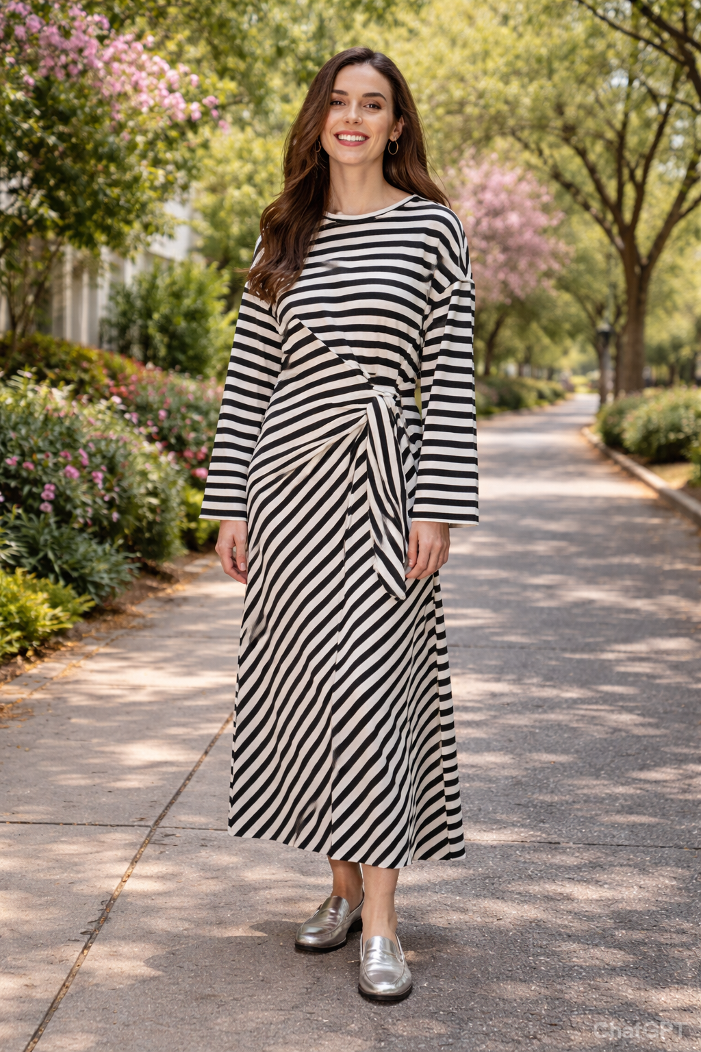 Fenouil Midi Dress (Black/Cream)