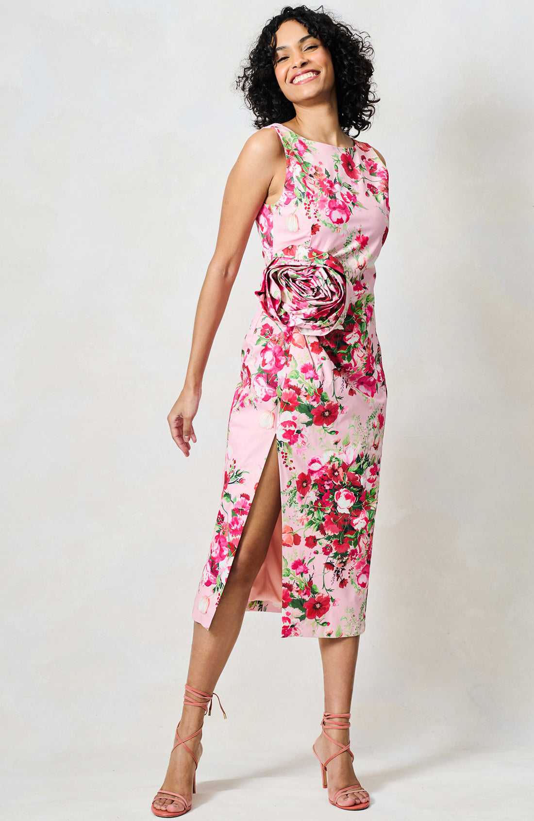 The Megan Midi Dress (Pink)