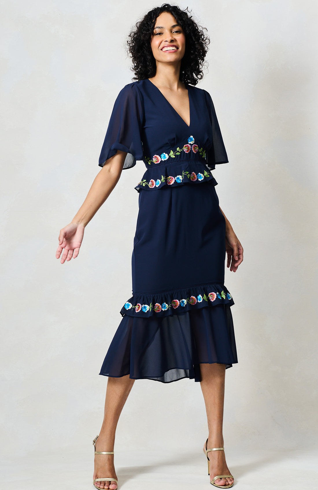 The Allegra Midi Dress (Navy)