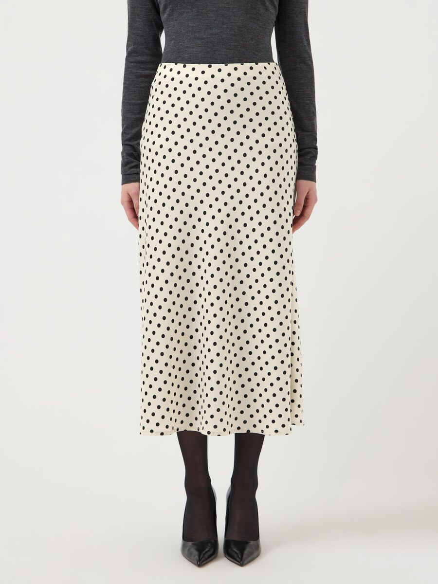 Pella Midi Skirt (Birch/Black Dot)