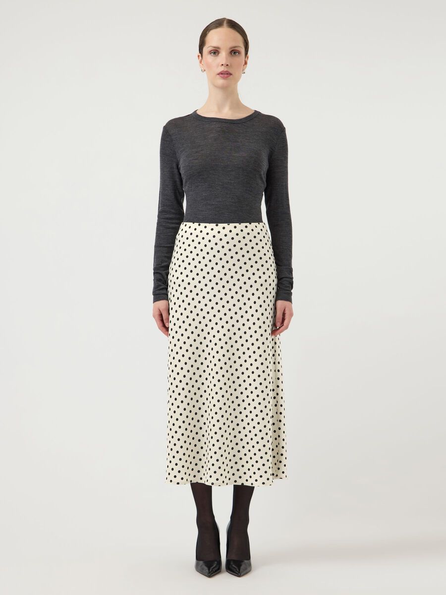 Pella Midi Skirt (Birch/Black Dot)