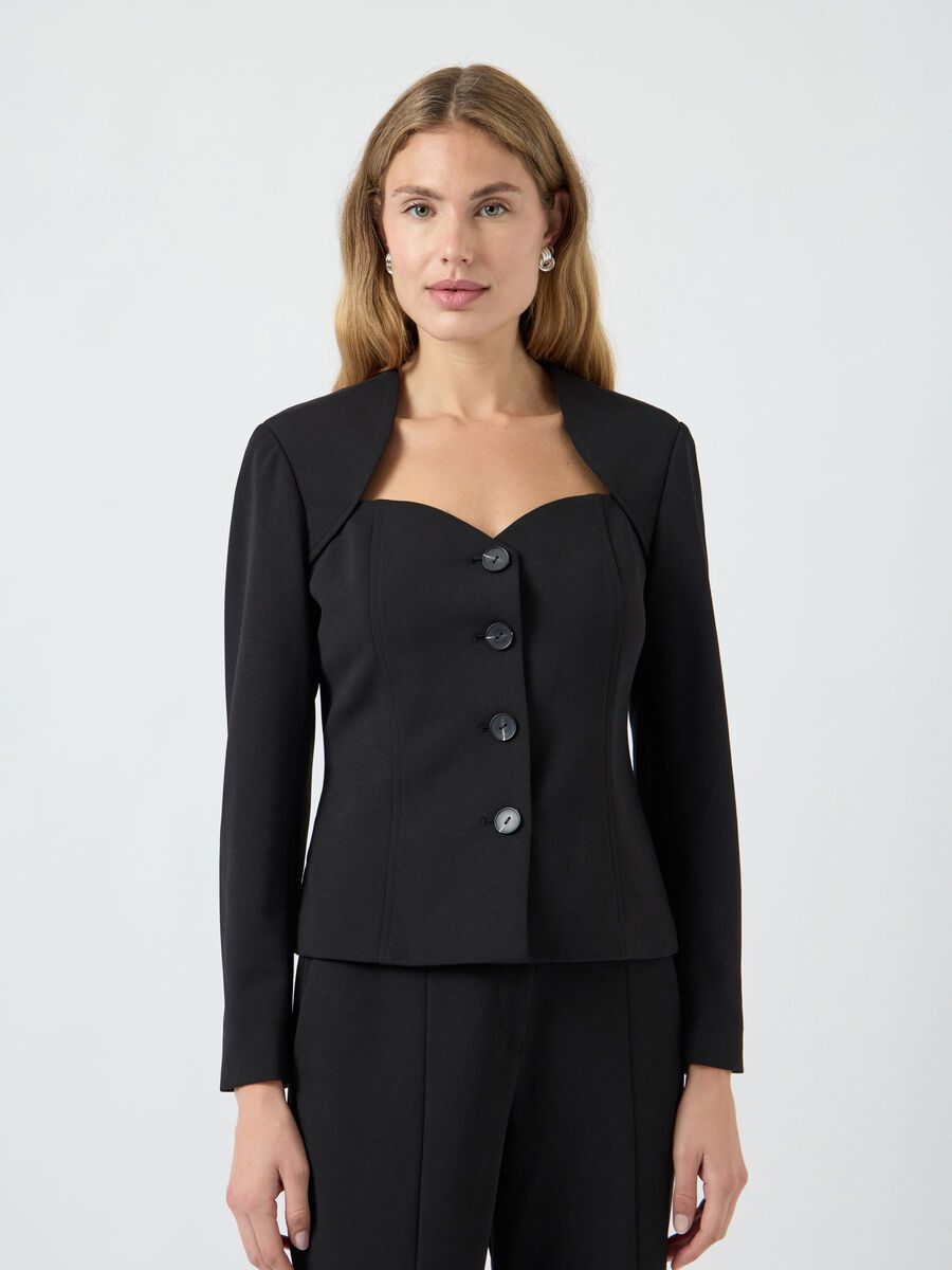 Favo Blazer Top (Black)