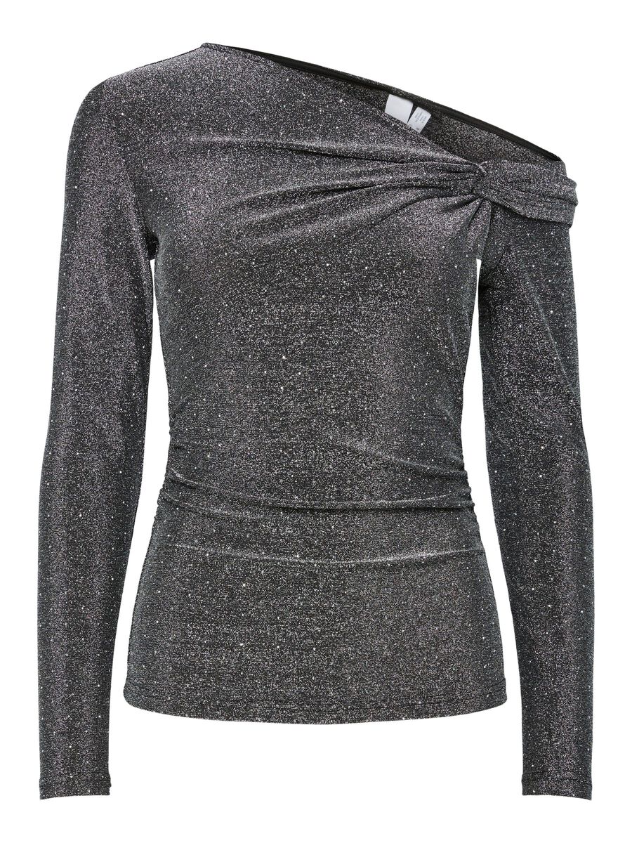 Missy Off Shoulder Top (Black/Dark Silver)