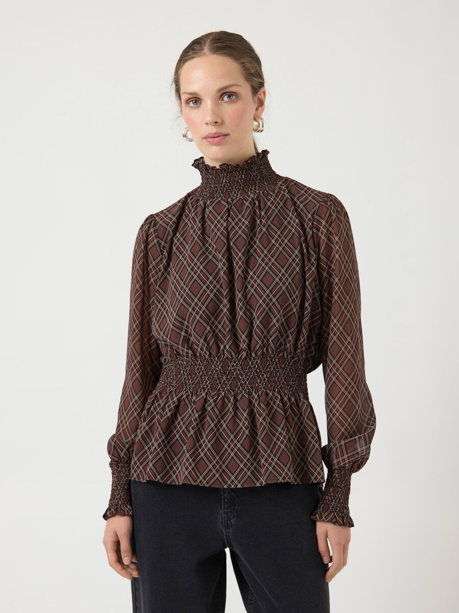 Cora High Neck Top (Sassafras/Check)