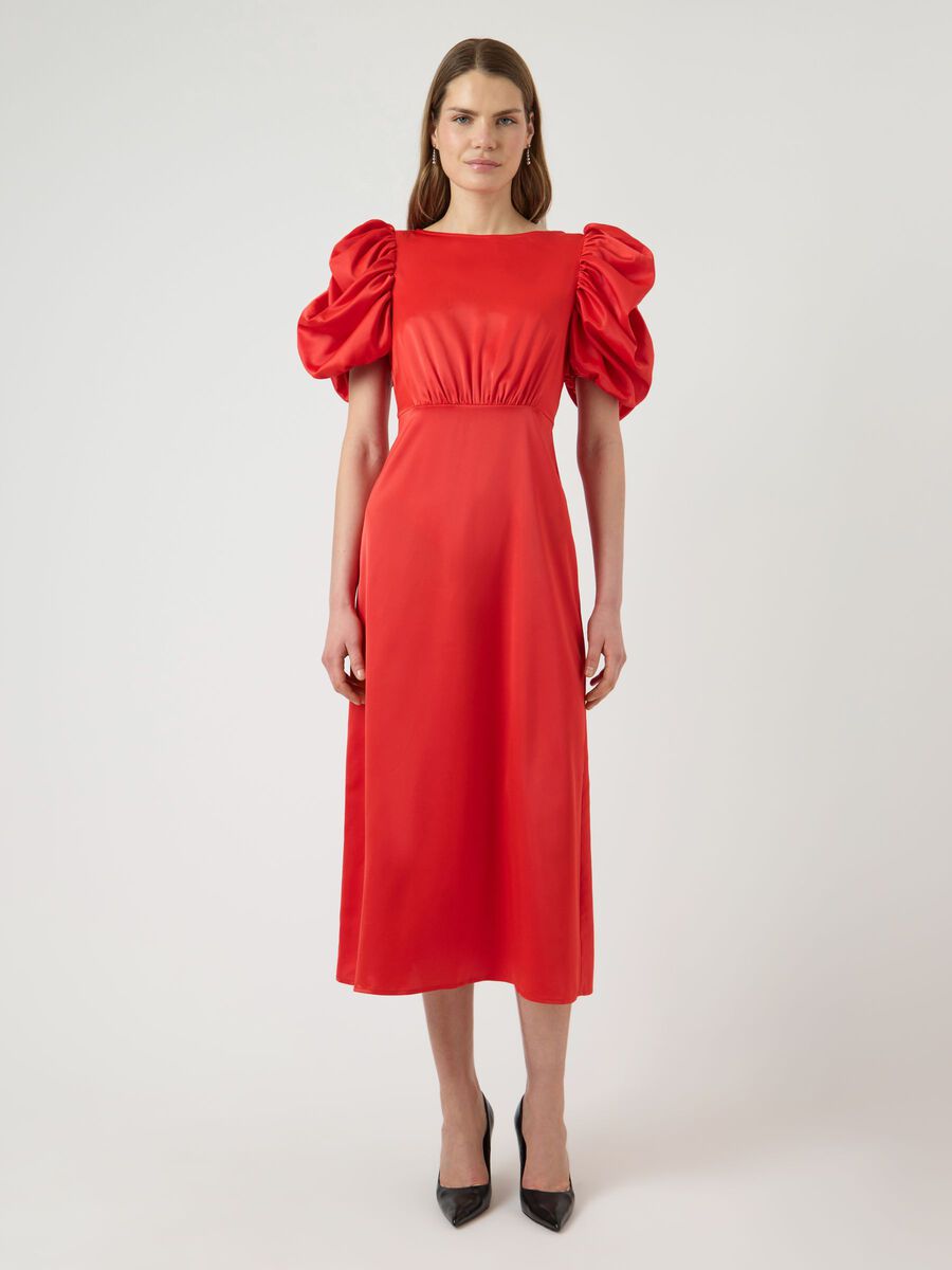 Elaine Midi Dress (Fiery Red)