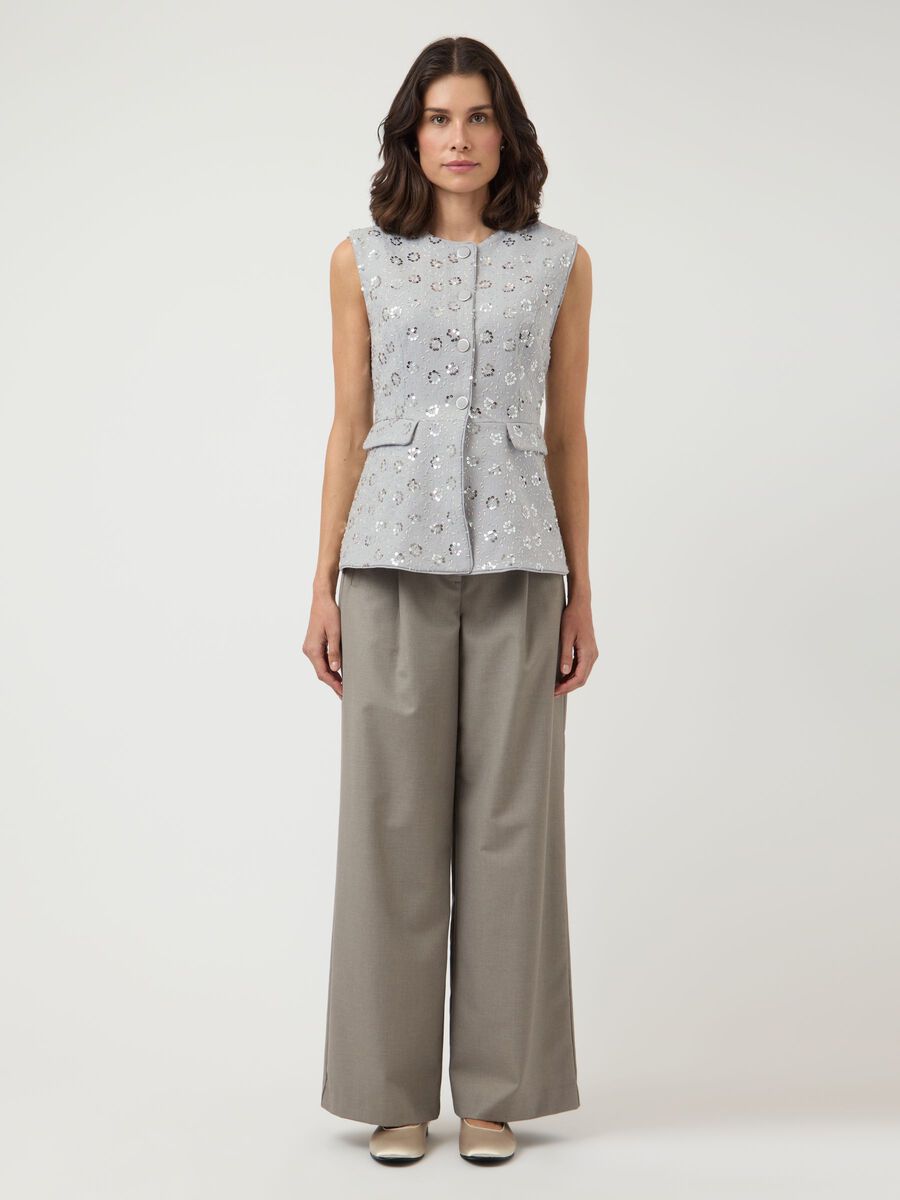 Soller Embellished Waistcoat (High Rise/Grey)