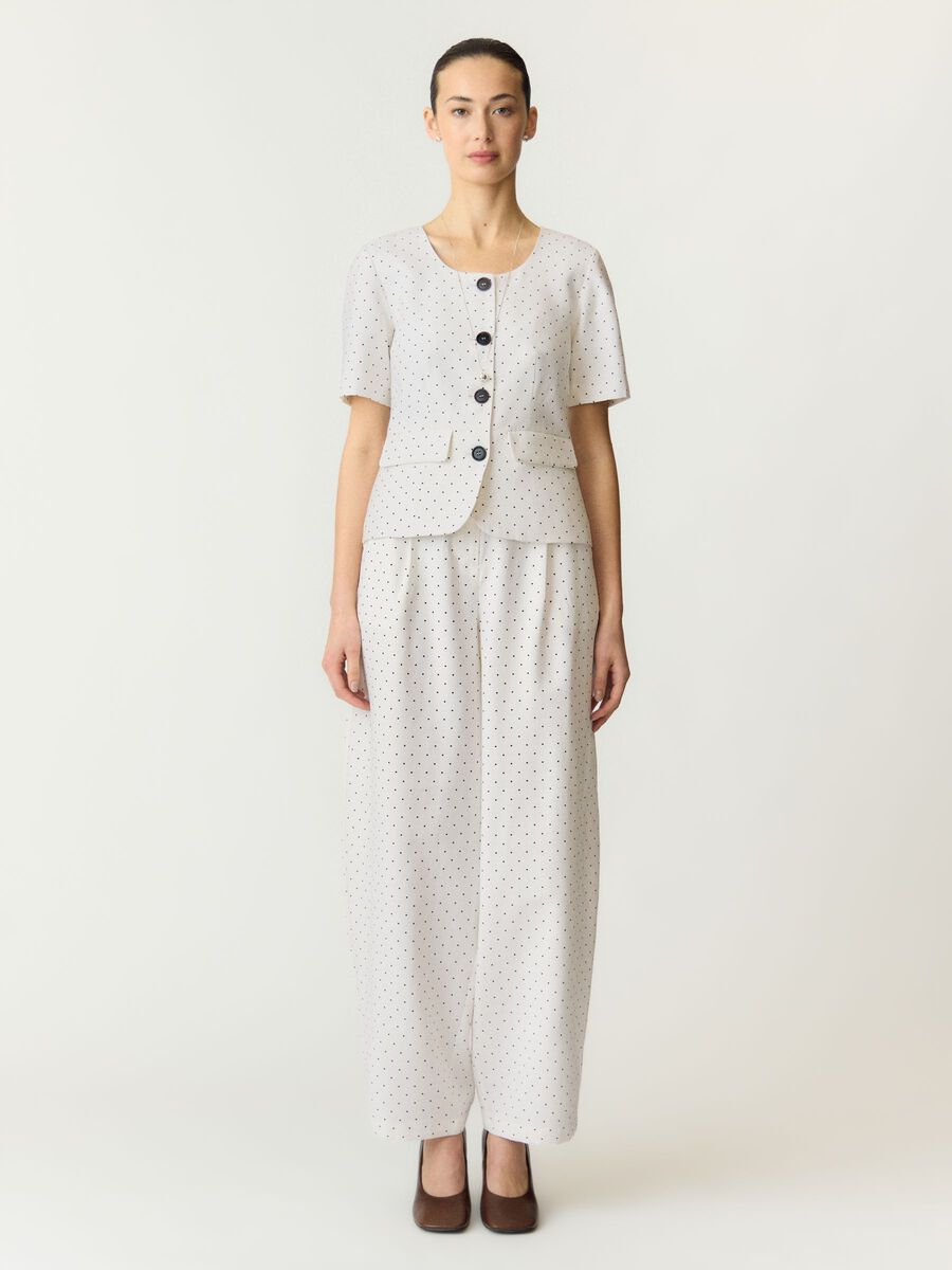 Dottie Blazer Top (White/Black)