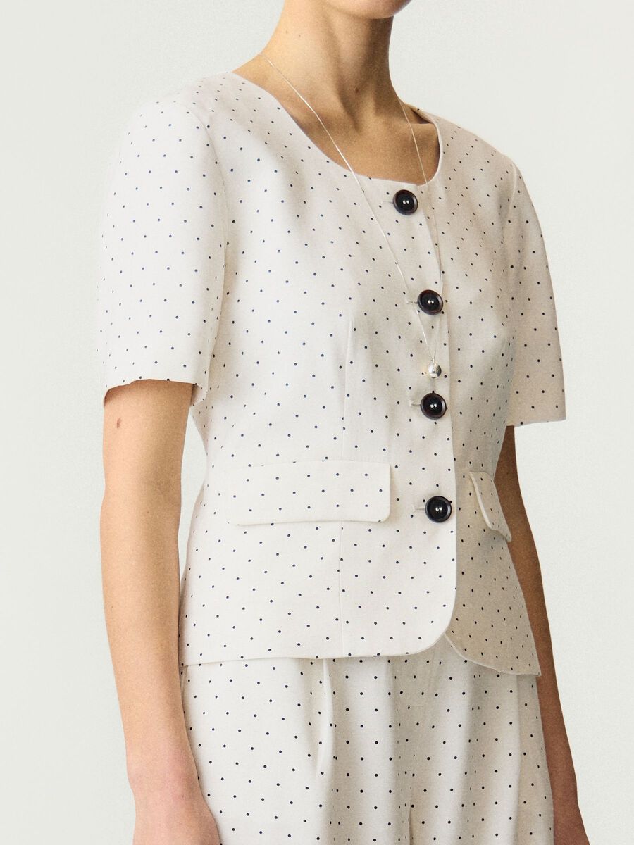 Dottie Blazer Top (White/Black)