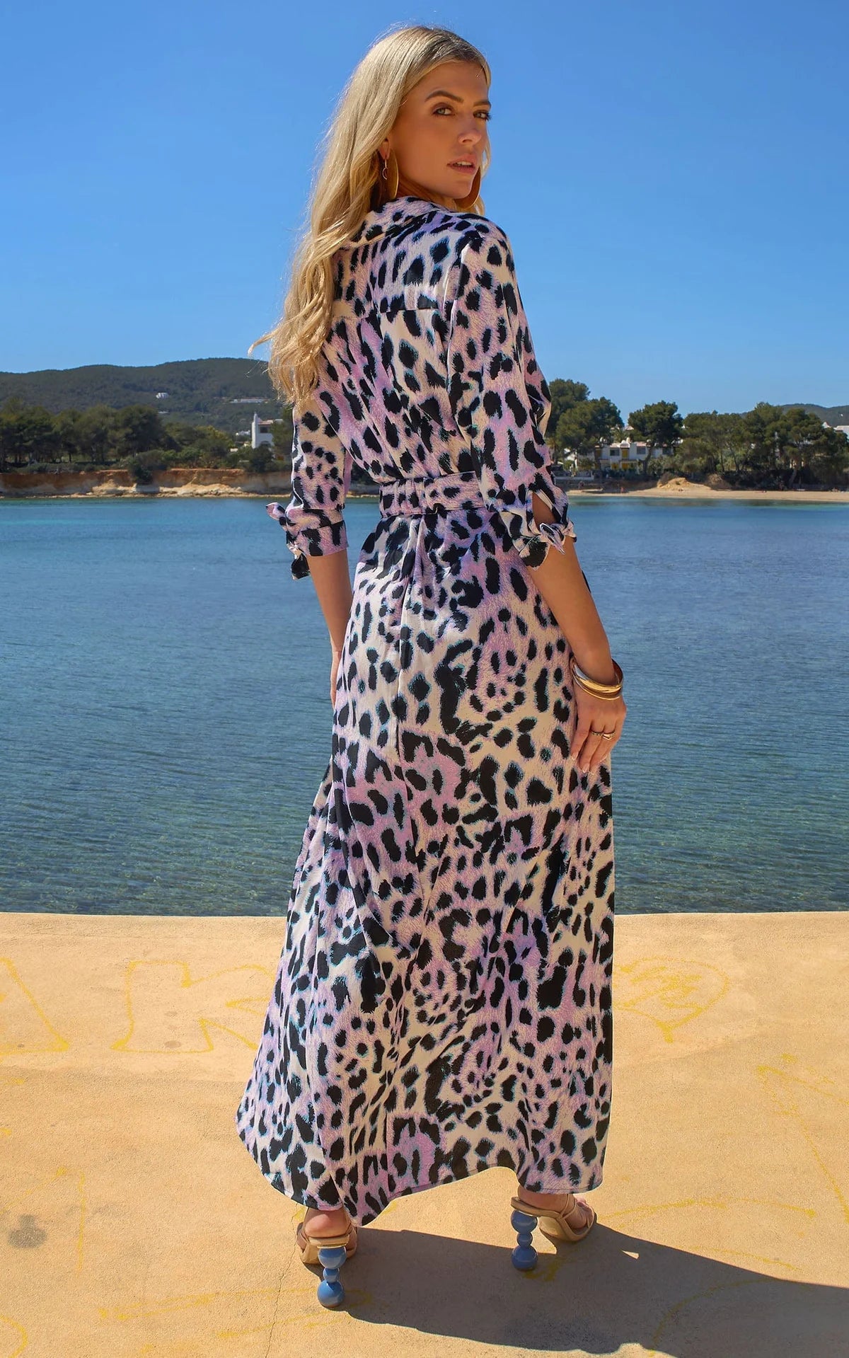 Dove Maxi Shirt Dress (Pastel Leopard)