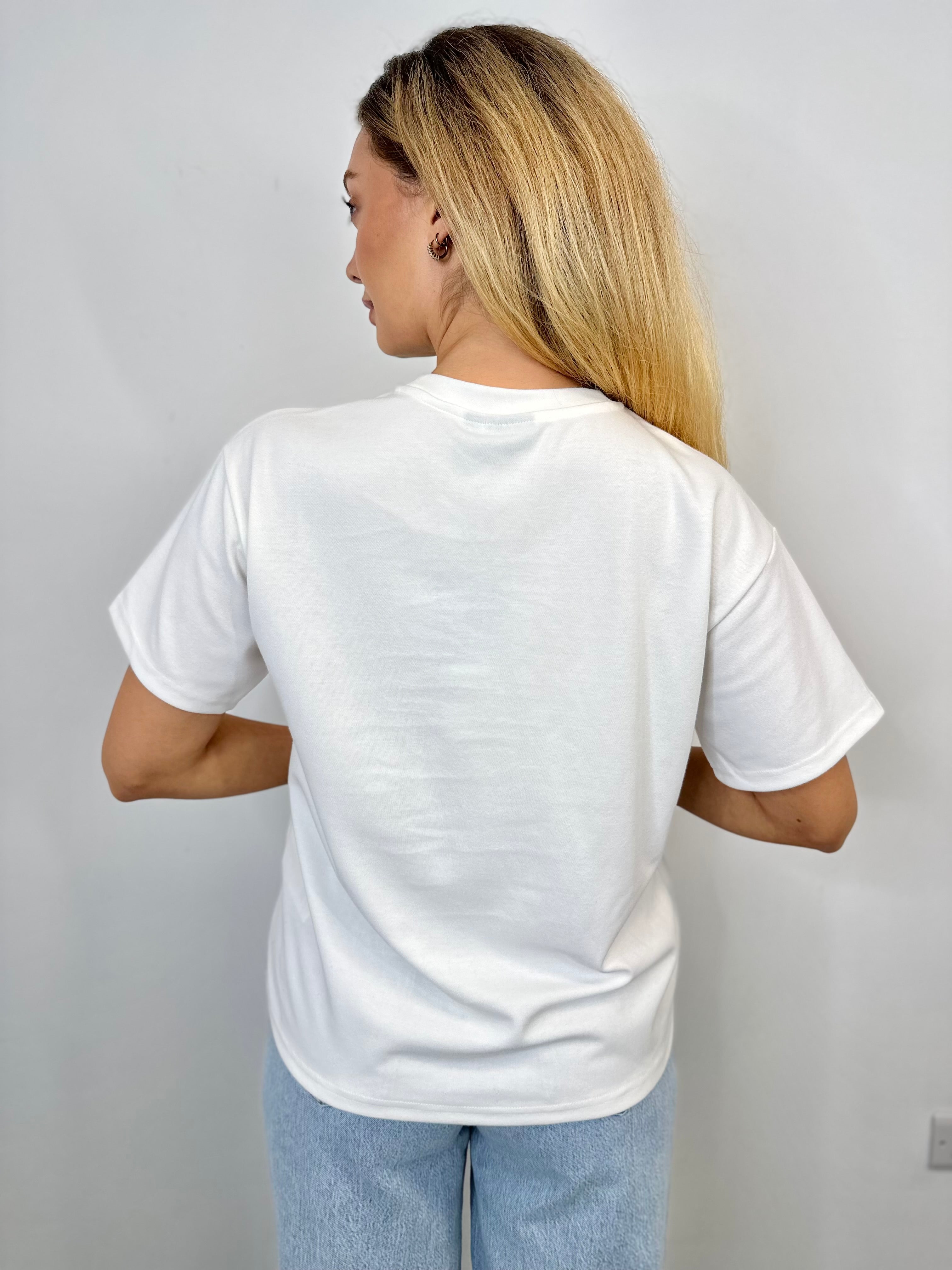 Bella Bow T-Shirt (Bright White/Black Bow)