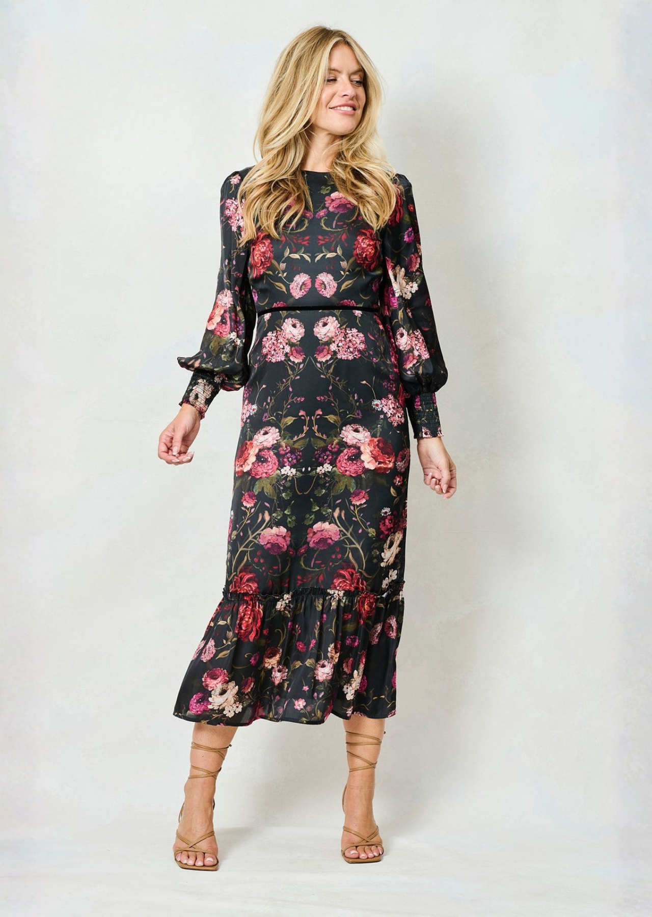 The Holly High Neck Maxi Dress (Dark/Multi)