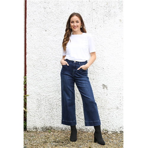 POLLY CROP FLARE JEANS (DARK INK)