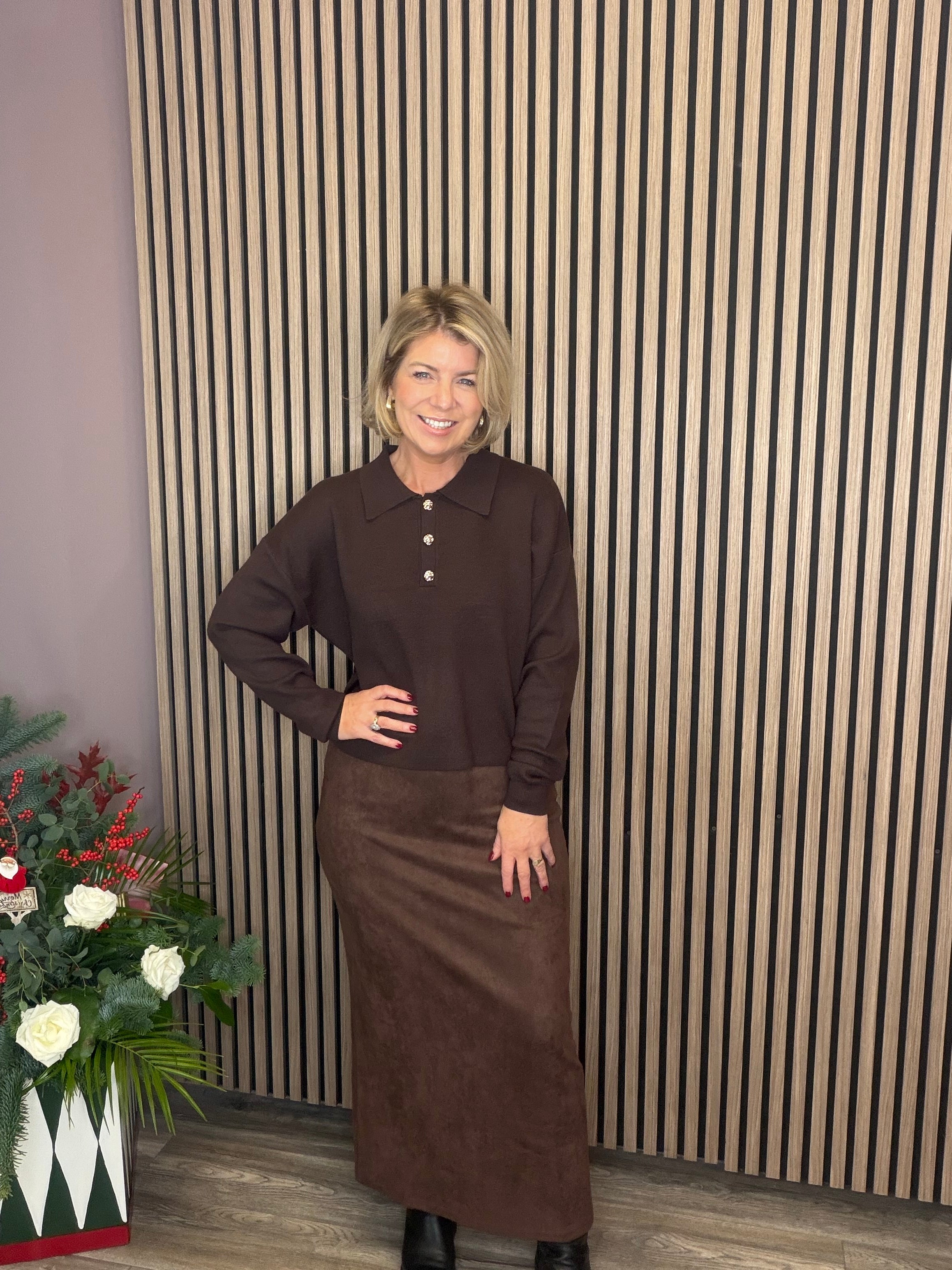 Orlaith Suedette Ankle Skirt (Delicioso)