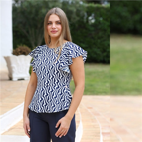 POLLY TOP (NAVY/WHITE)