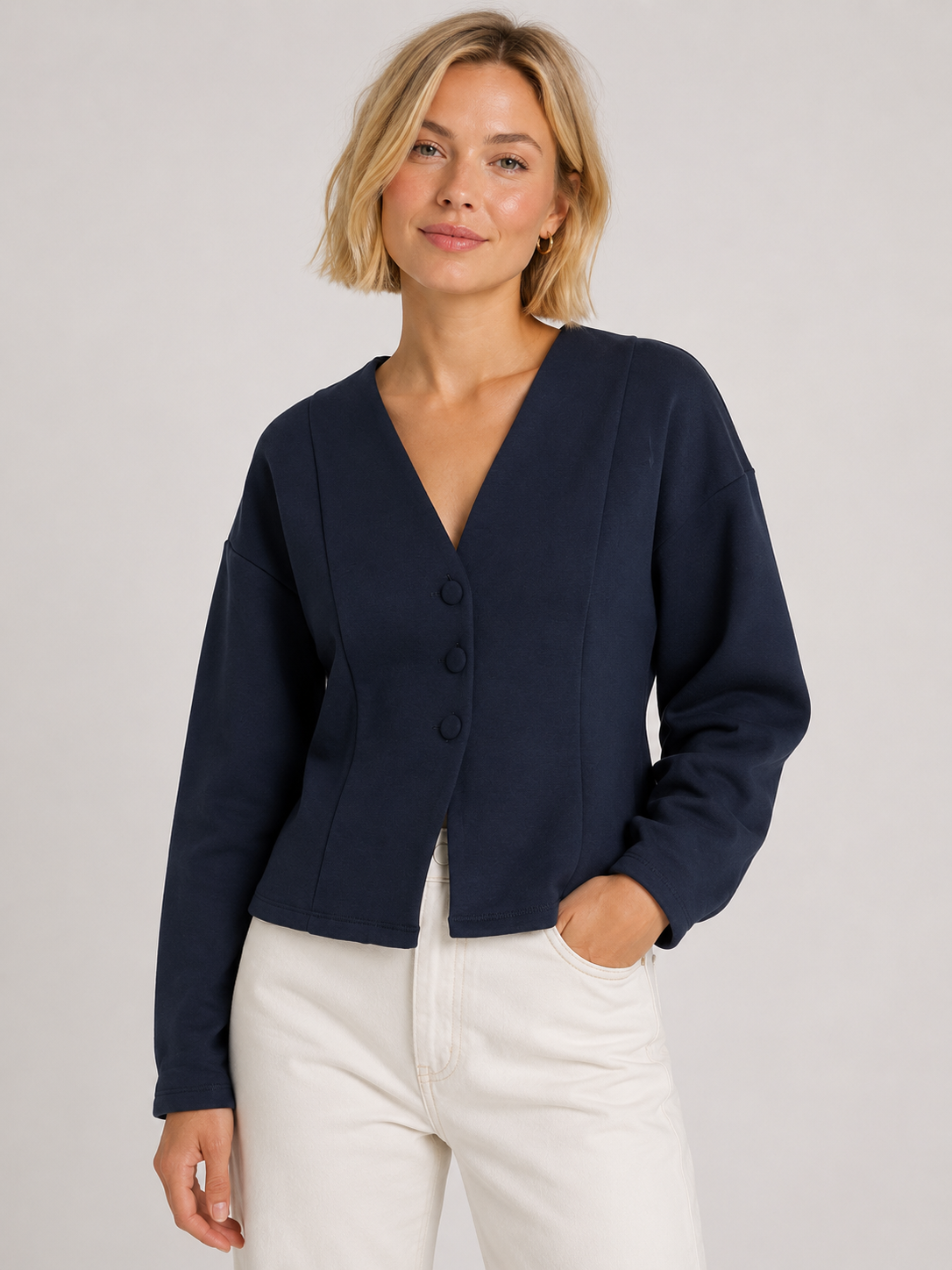 Evanna Cardigan (Navy Blazer)