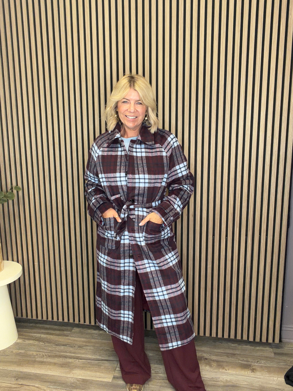 Anya Coat (Brunnera Blue/Check)