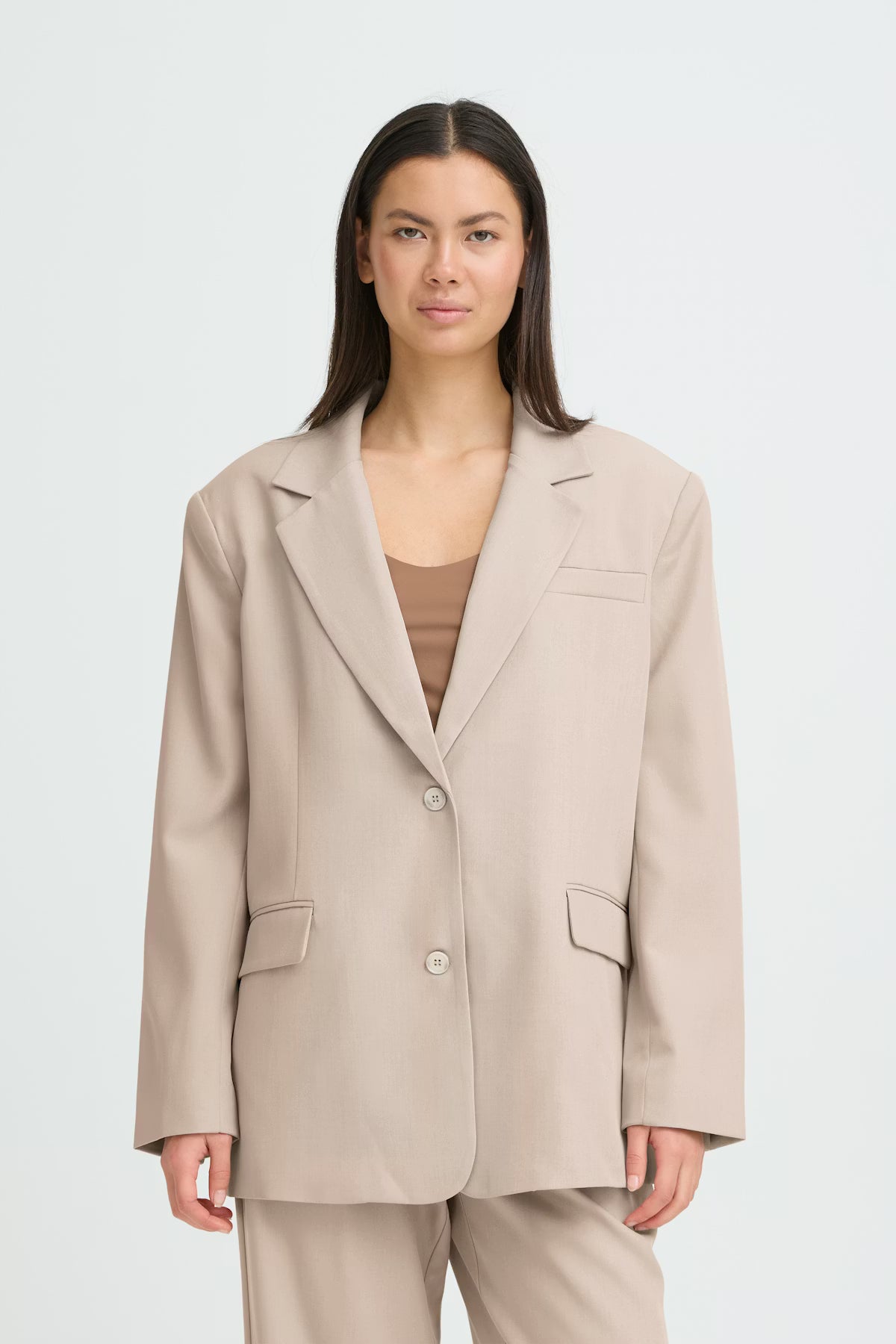 Fionnula Oversized Blazer (Dove Melange)