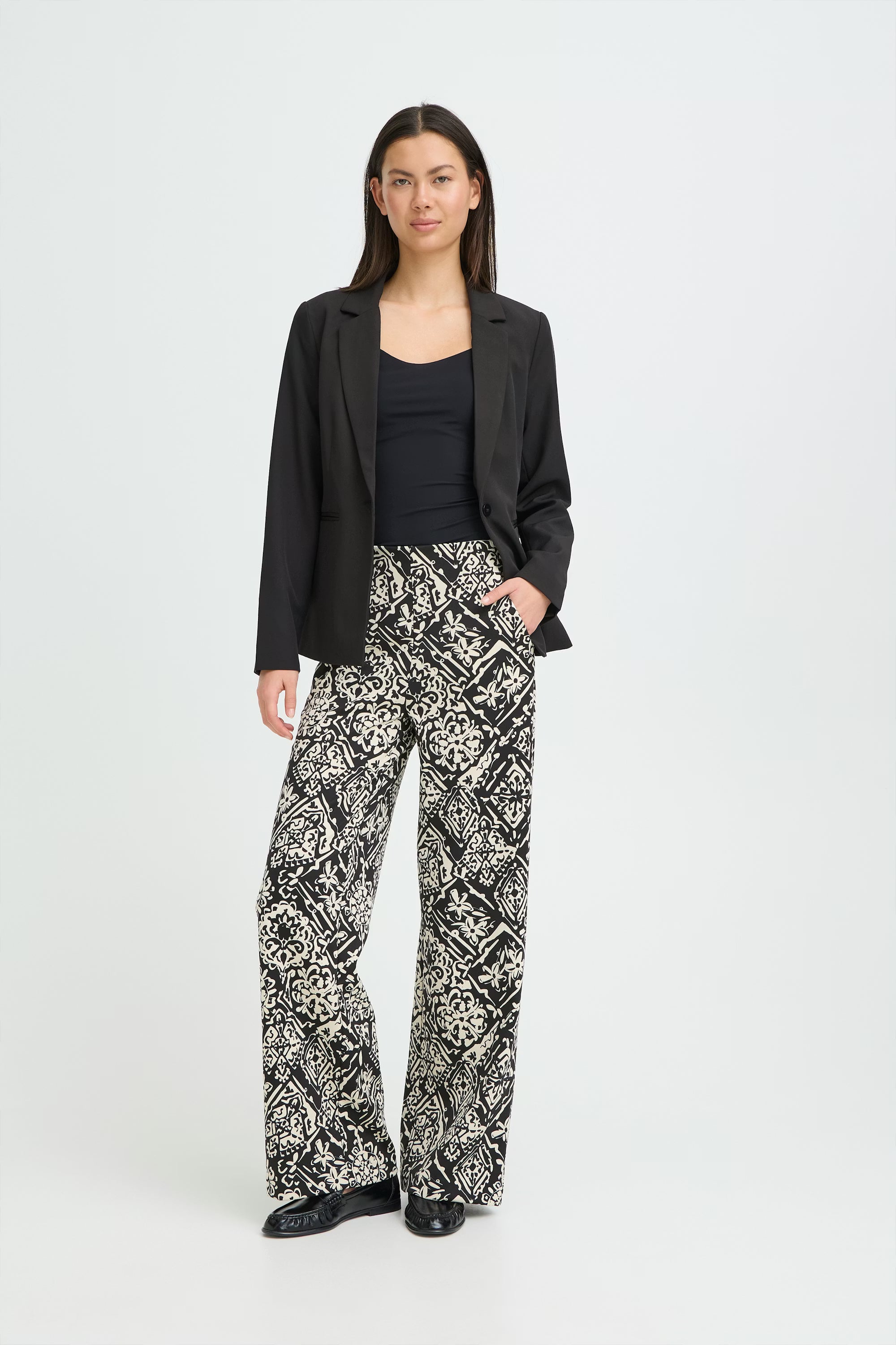 Remi Wide Leg Pants (Black/Graphite)