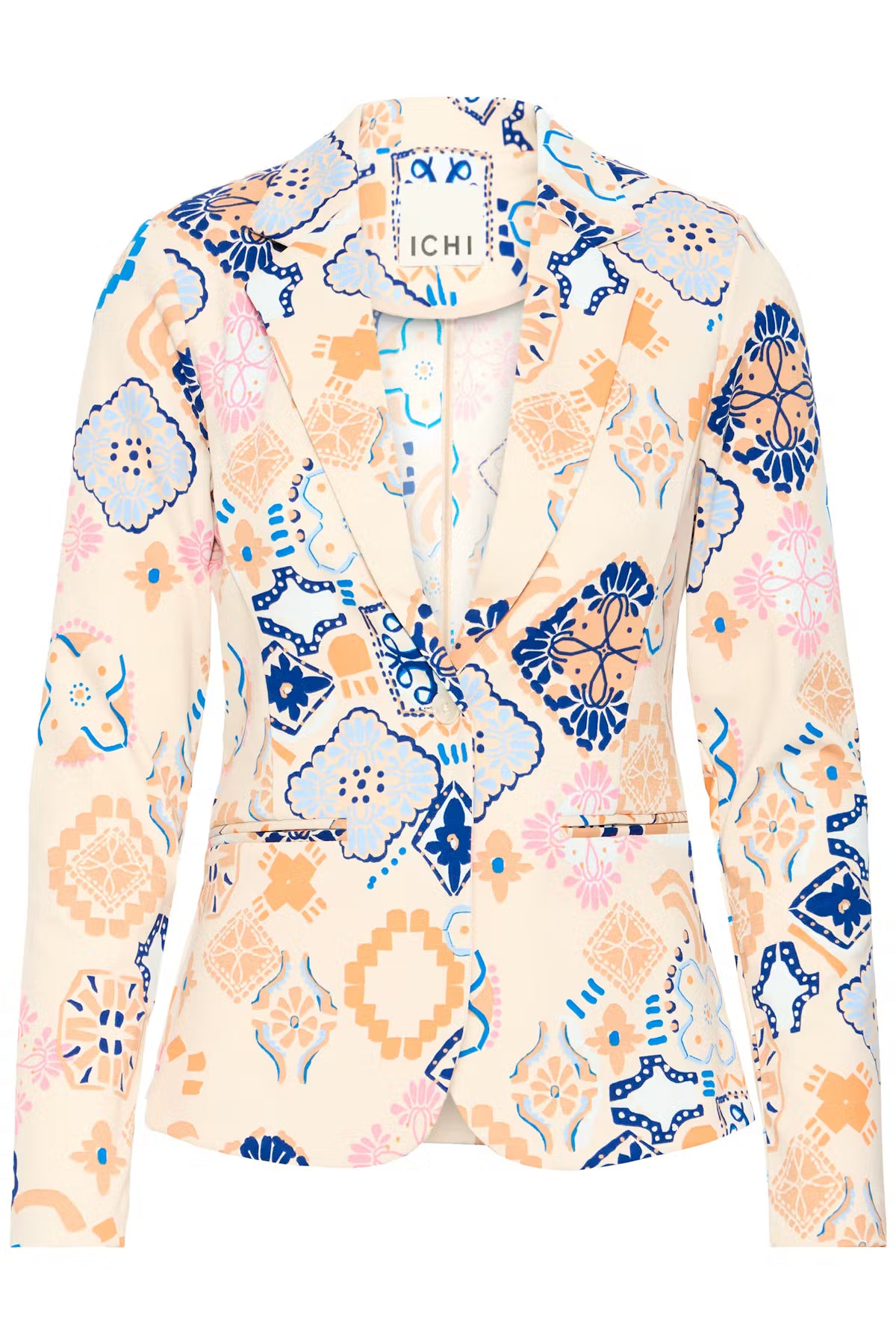 Thea Printed Blazer (Graphic Tile)