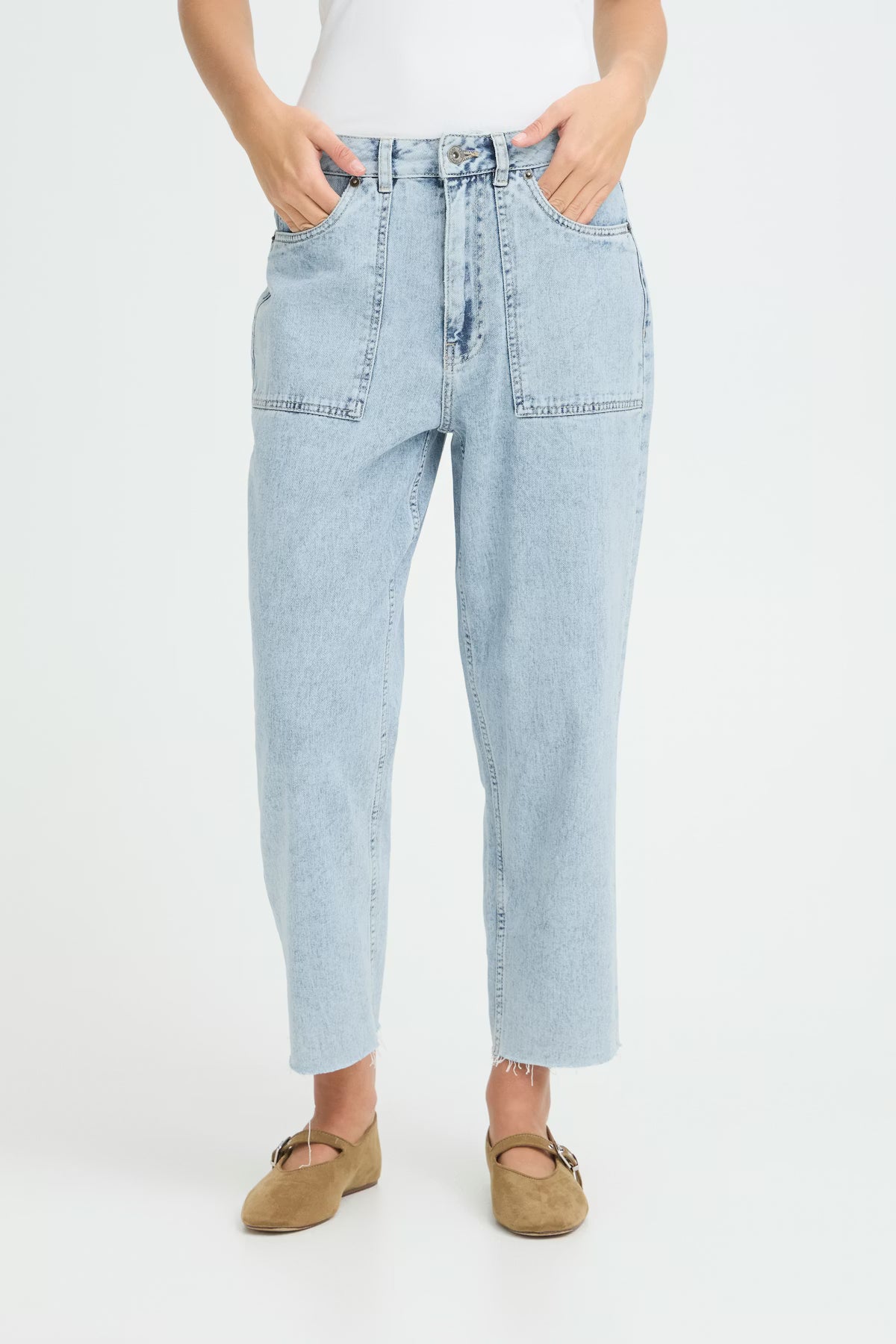 Ella Ankle Length Jeans (Light Blue/Stonewashed)