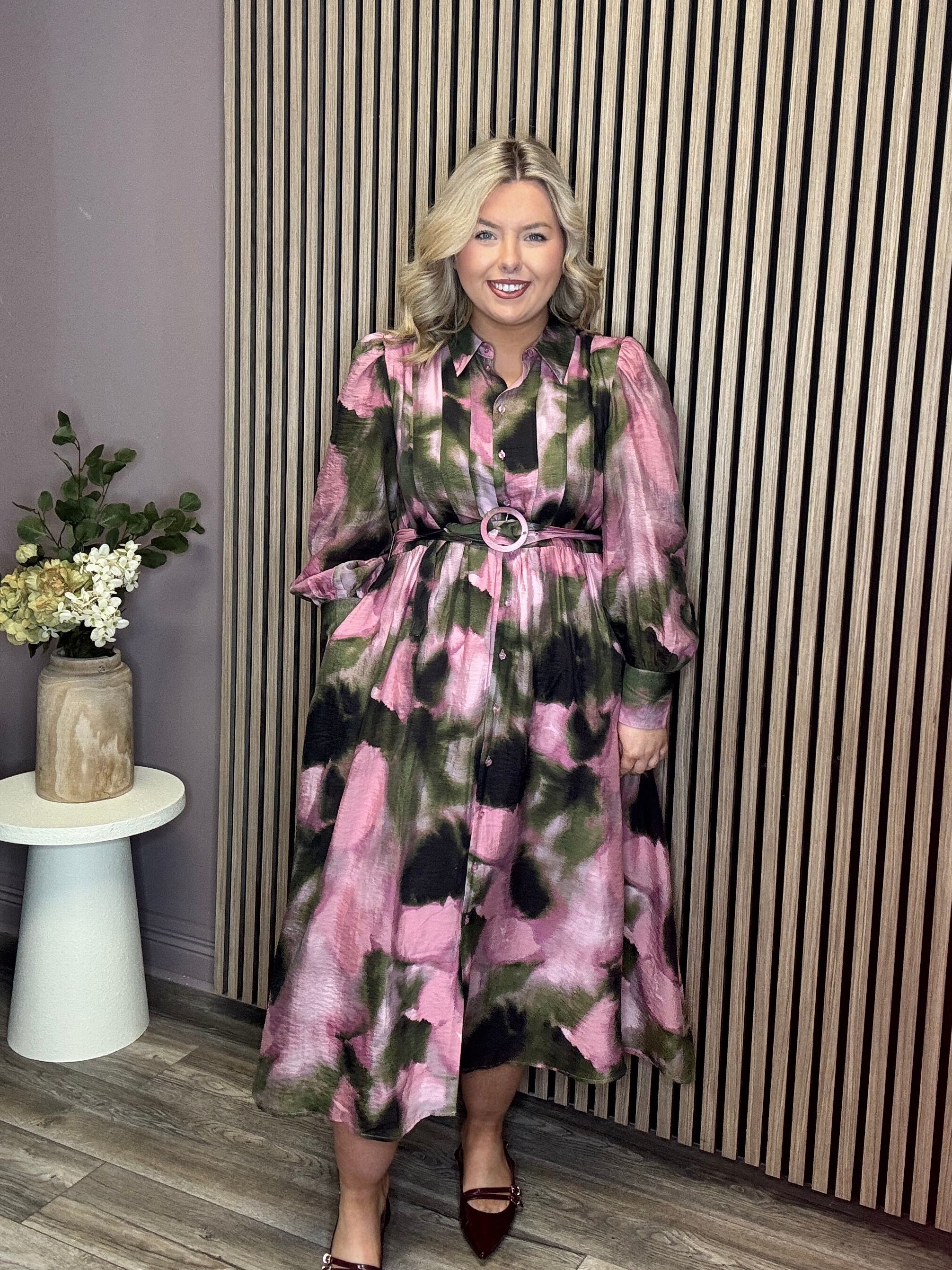 Aro Shirt Dress (Almond Blossom/Rinaro Print)