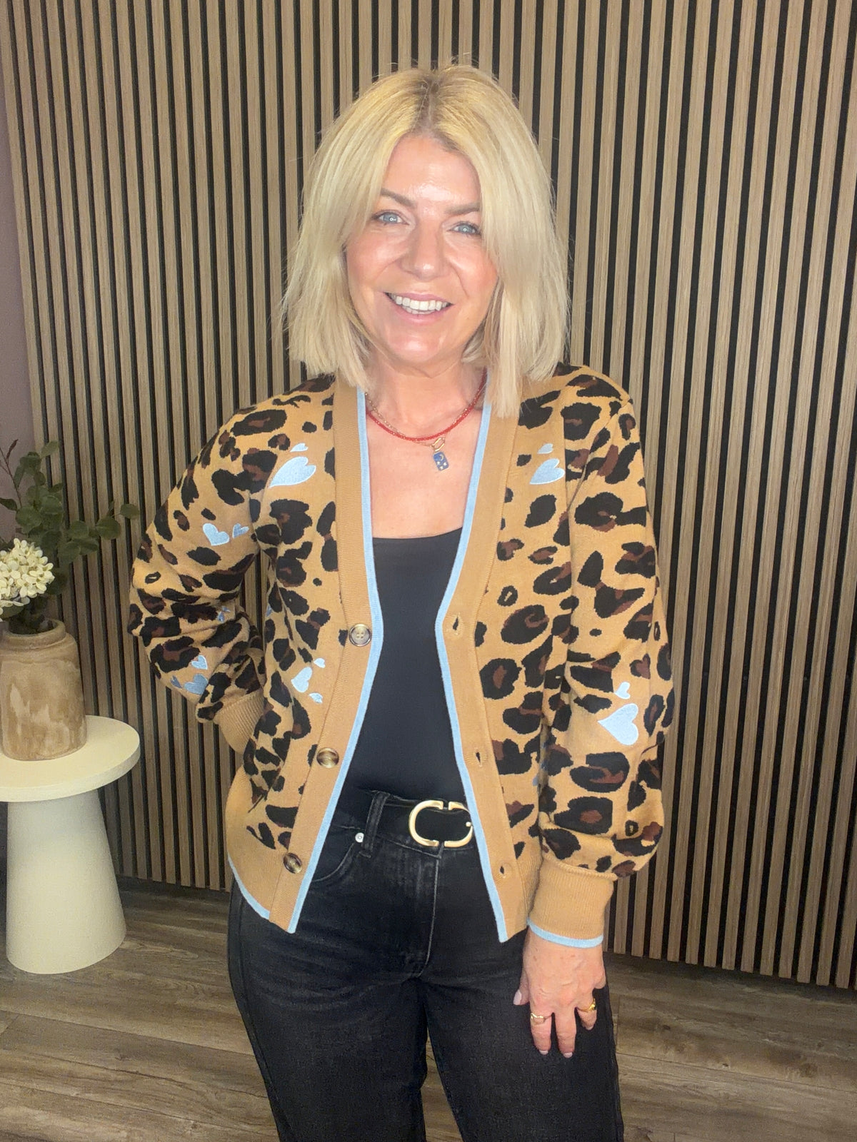 Heart Cardigan (Leopard)
