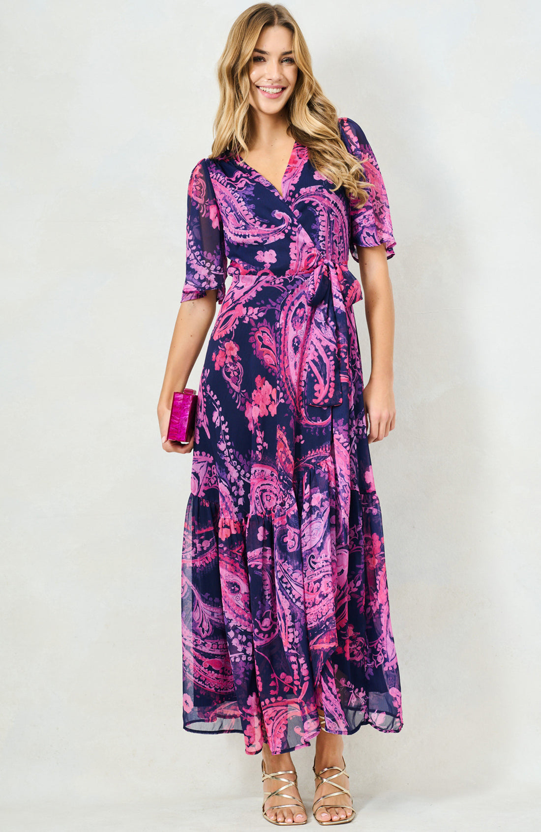 The Yasmine Maxi Wrap Dress (Purple)