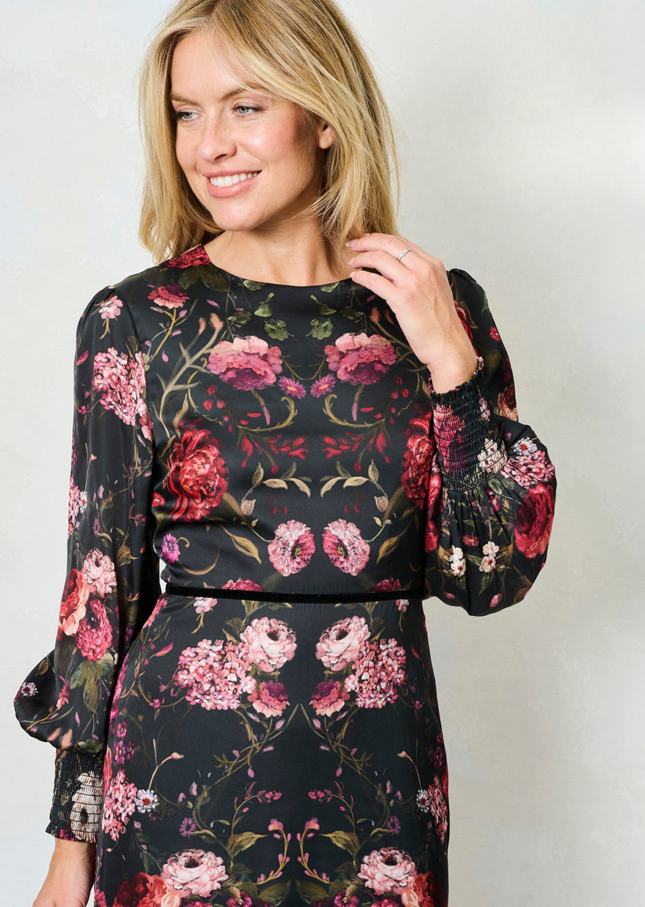 The Holly High Neck Maxi Dress (Dark/Multi)