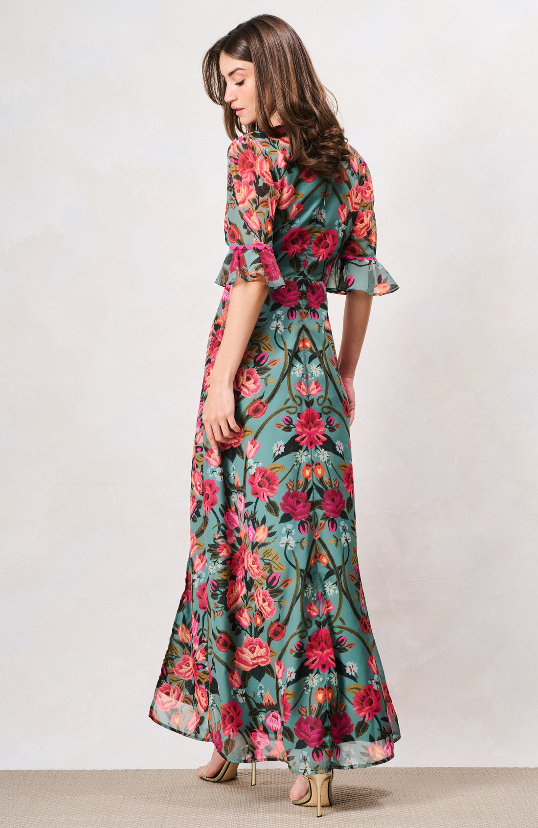 The Joanna Maxi Dress (Teal Pink/Multi)