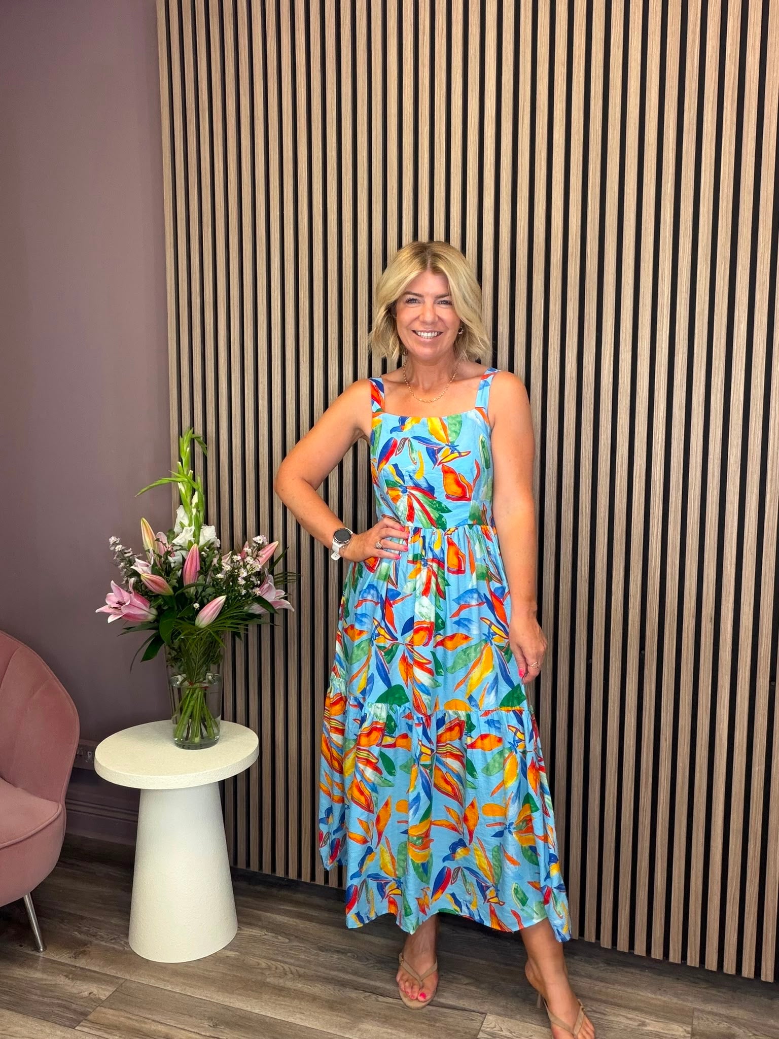 Clarissa Midi Dress (Blue)