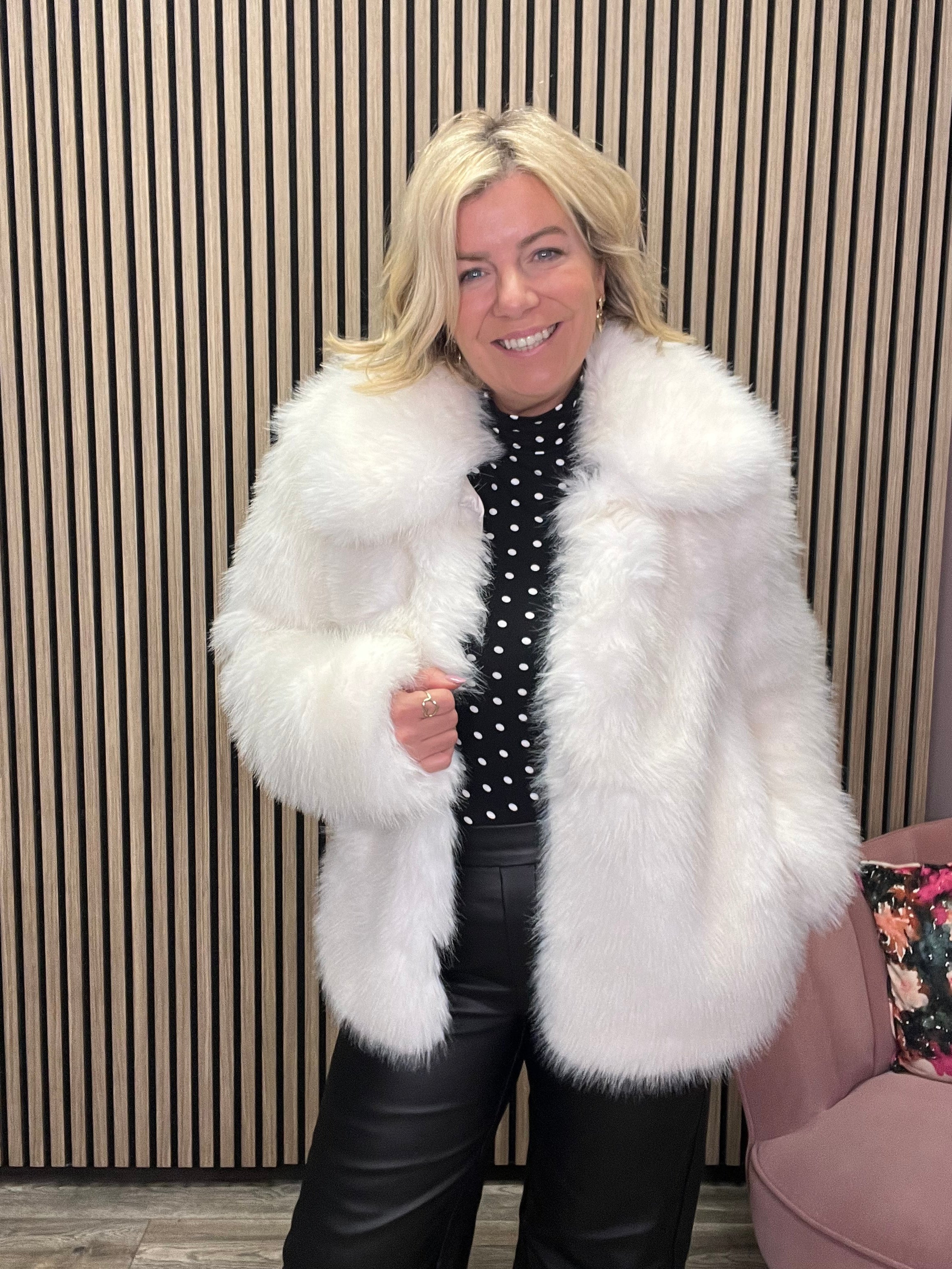 Rosie Faux Fur Jacket (Birch) | Love Cherish | Jacket