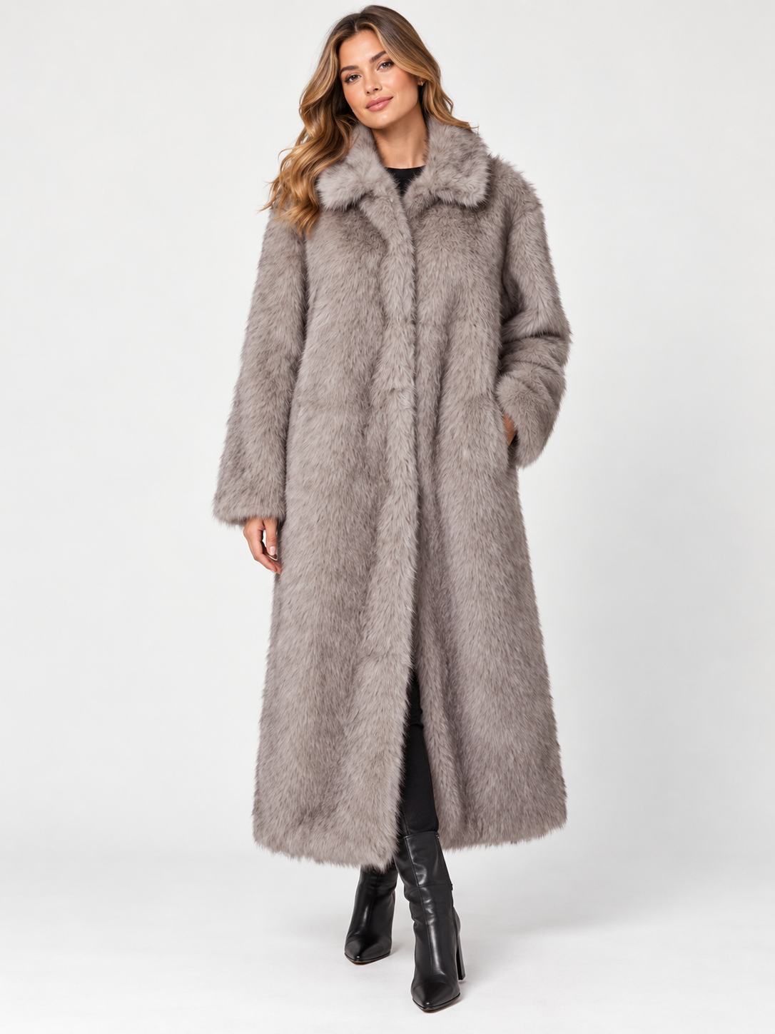 Juliette Faux Fur Coat (Cathedral Spire)