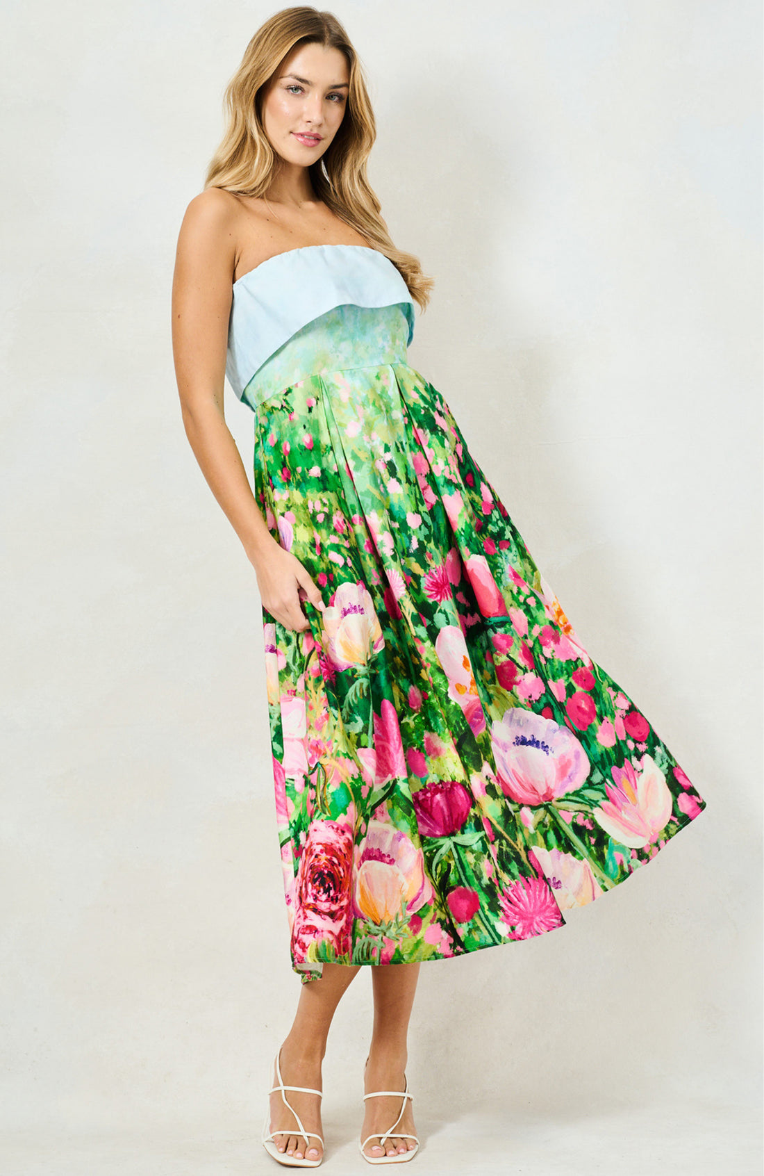 The Bloom Midi Dress (Blue/Green)