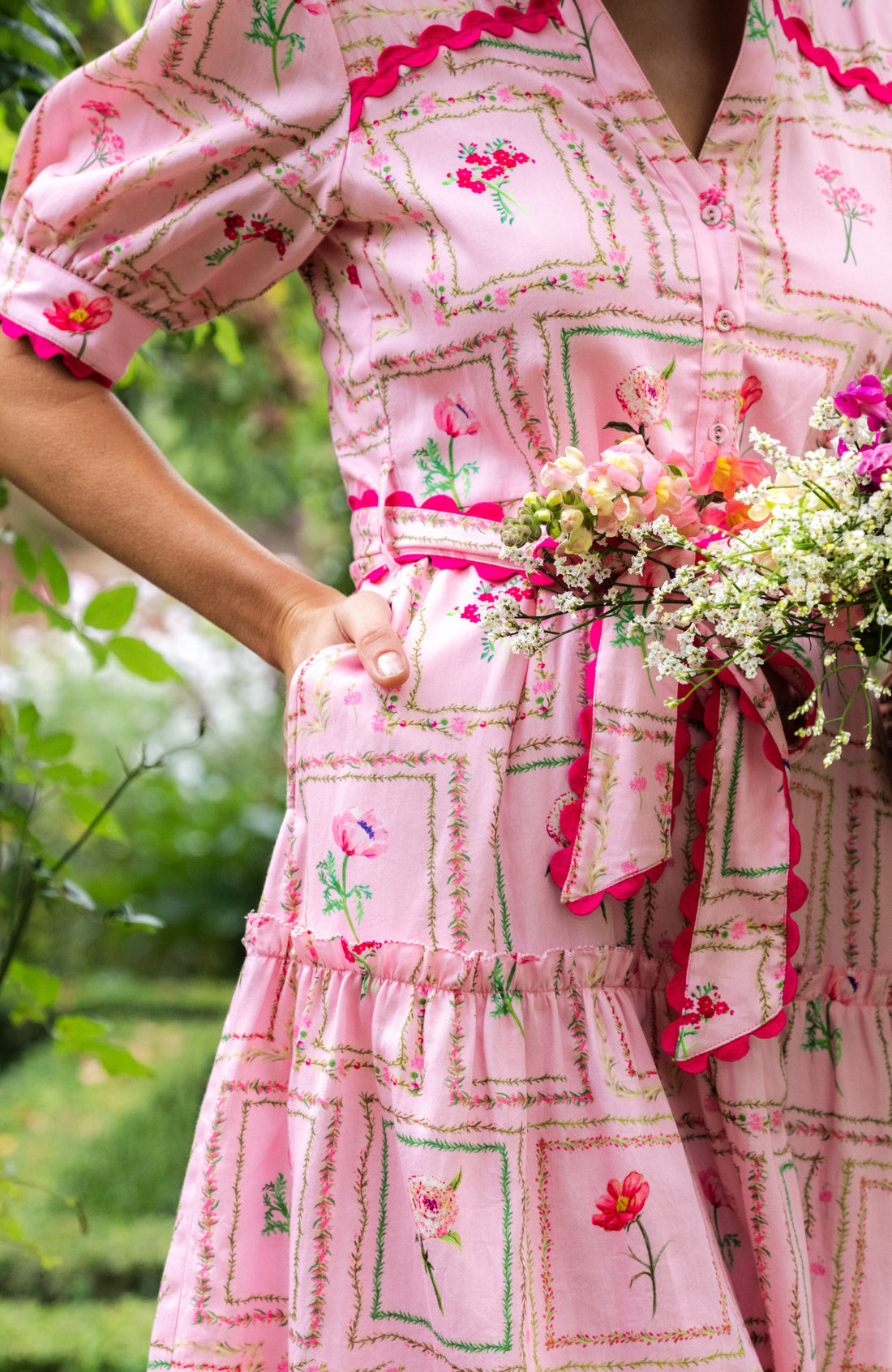 The Fern Midi Dress (Pink) | Love Cherish